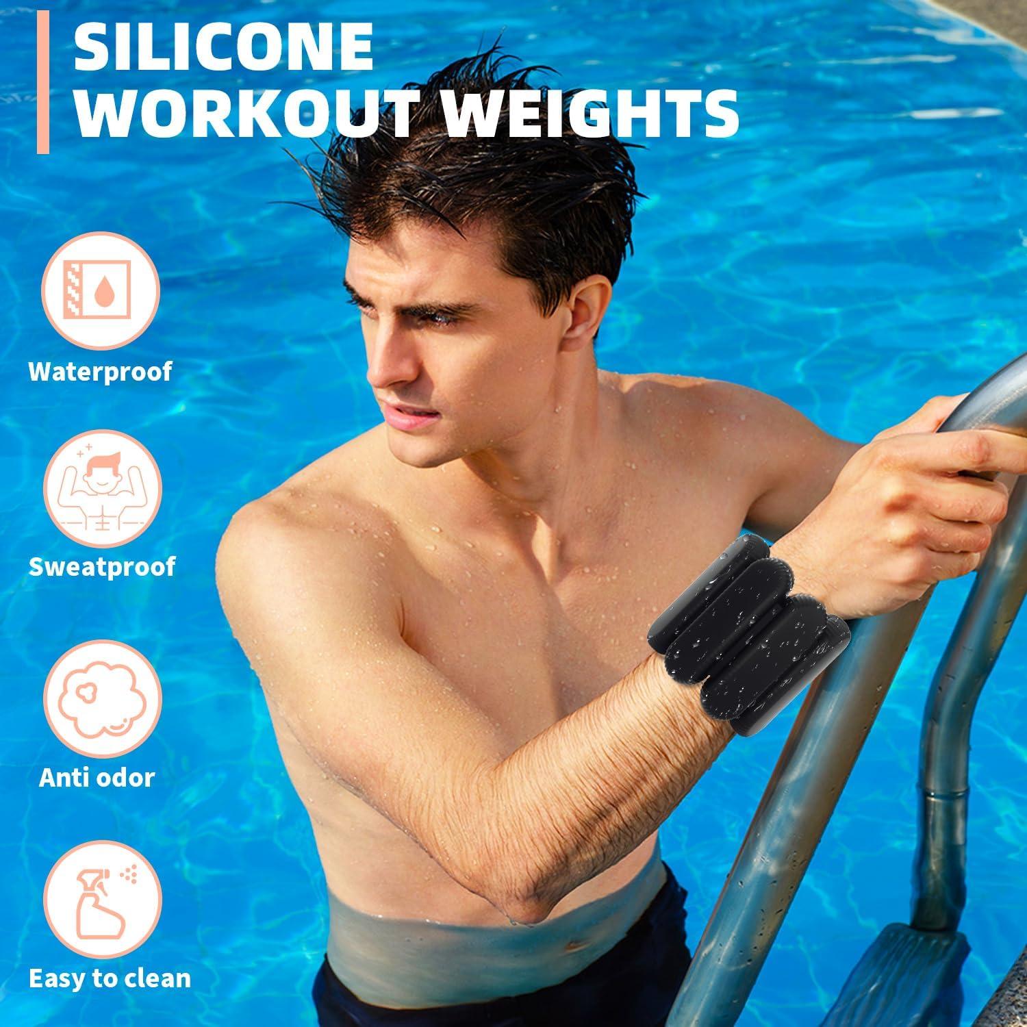 Pesas de Tobillo y Muñeca YOVKOK 0.9 kg Ajustables Negro