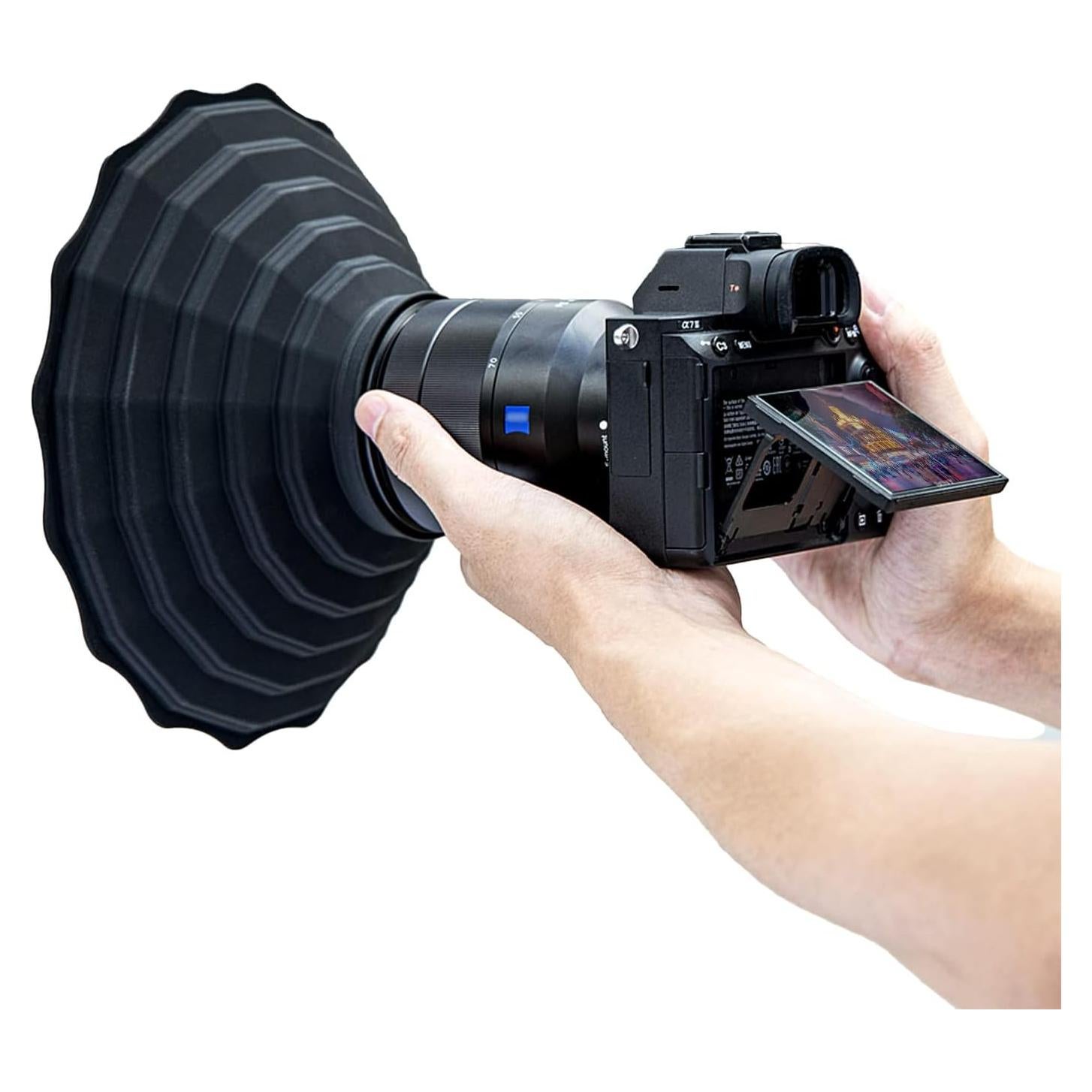 Capucha de Lente de Silicona JJC 53-72mm Plegable y Reversible