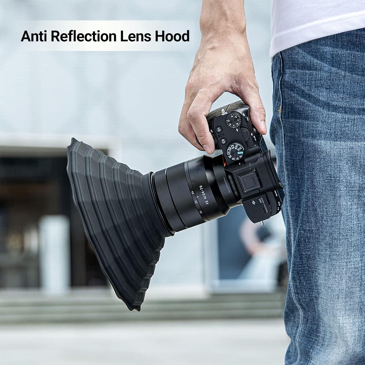 Capucha de Lente de Silicona JJC 53-72mm Plegable y Reversible