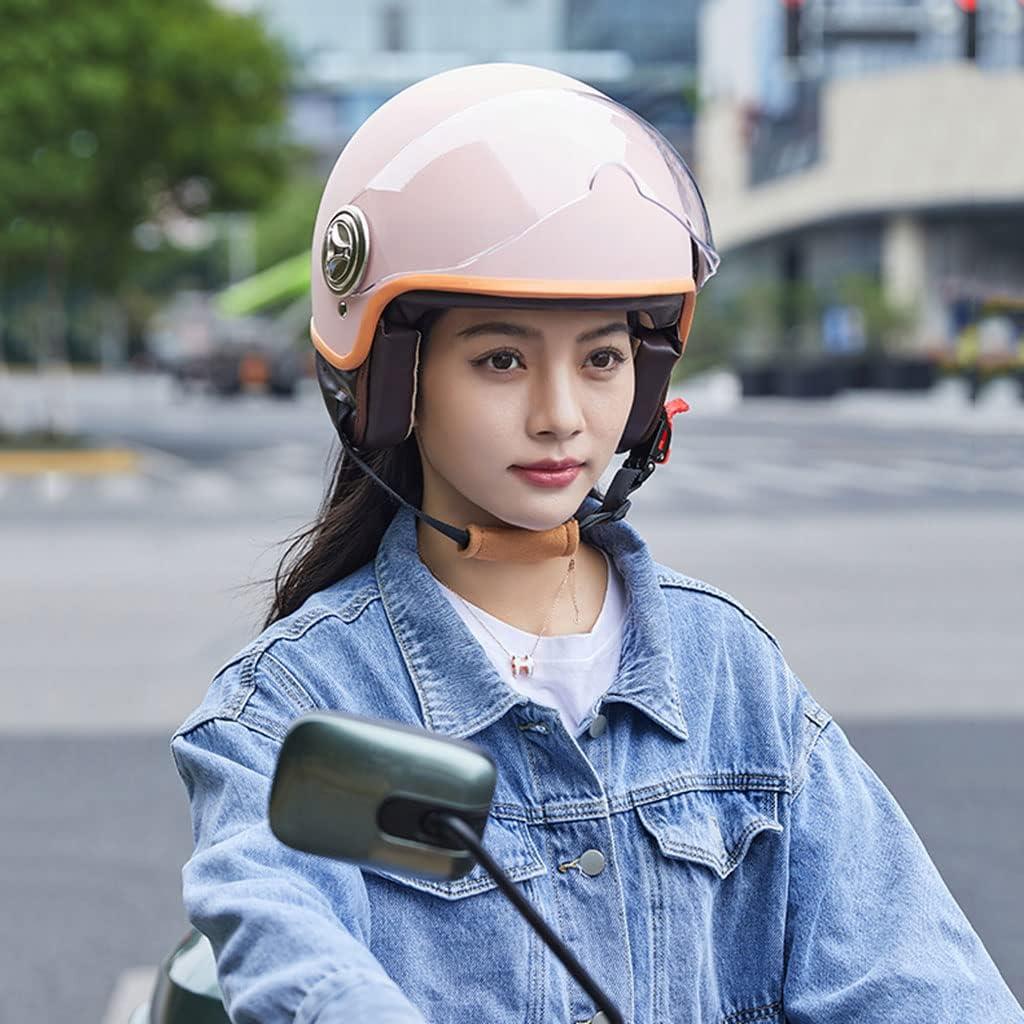 Casco de motocicleta YAGTEYCLL 3/4 retro con orejas de gato