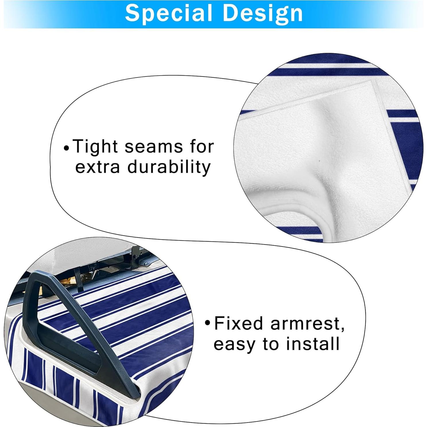 Funda de Asiento para Carro de Golf YOKYHOM Rayas Horizontales 129.54x78.74cm