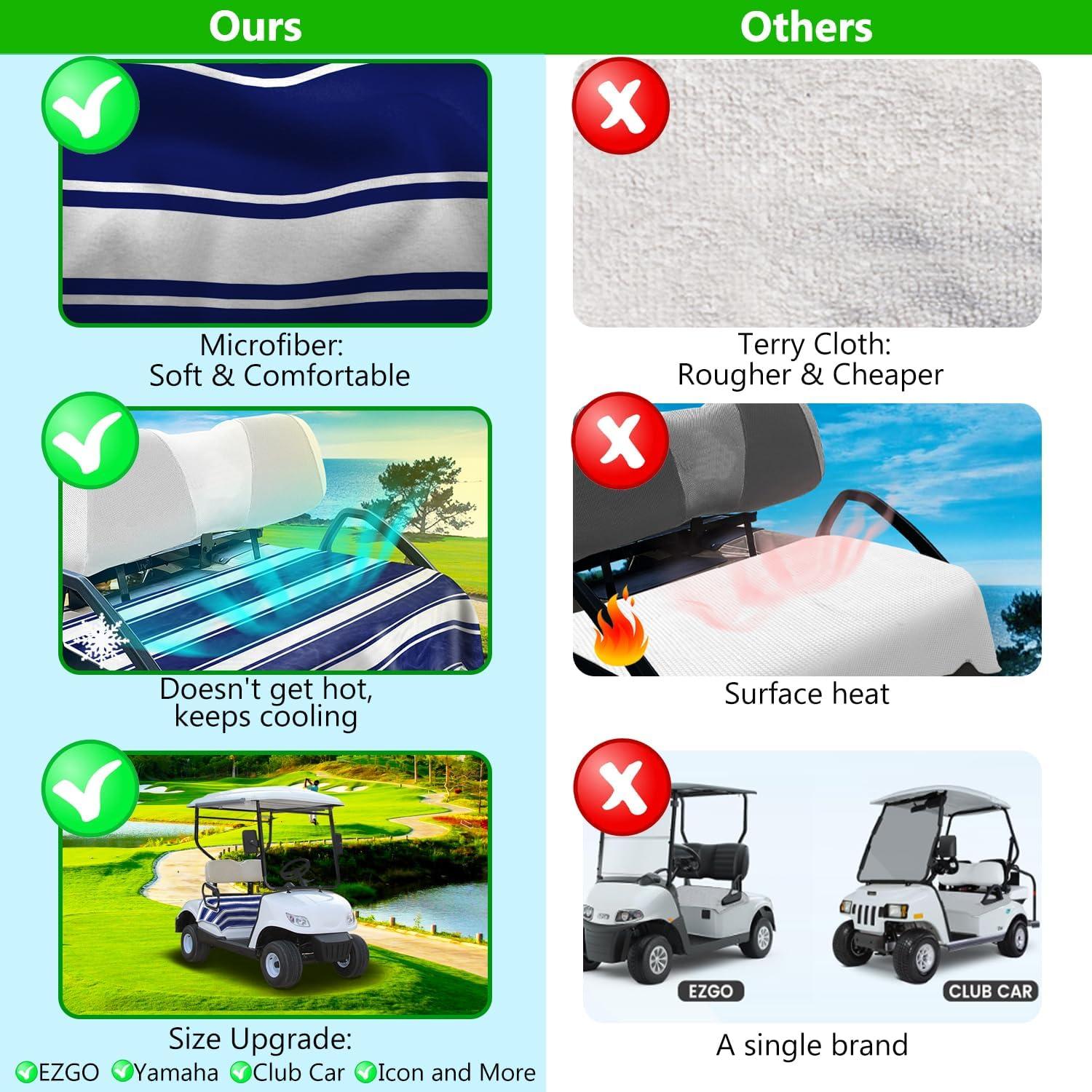 Funda de Asiento para Carro de Golf YOKYHOM Rayas Horizontales 129.54x78.74cm