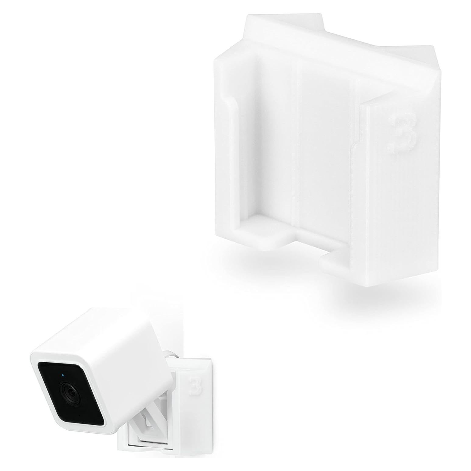 Soporte de esquina adhesivo BRAINWAVZ para Wyze Cam V3/V4 - Blanco
