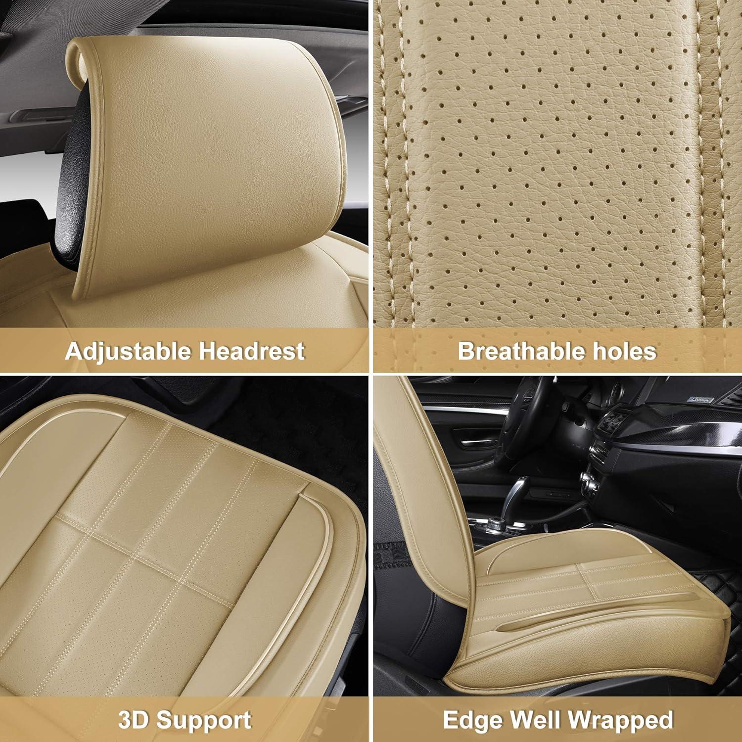 Cubiertas de Asiento de Coche AOOG Beige Universal Antideslizante
