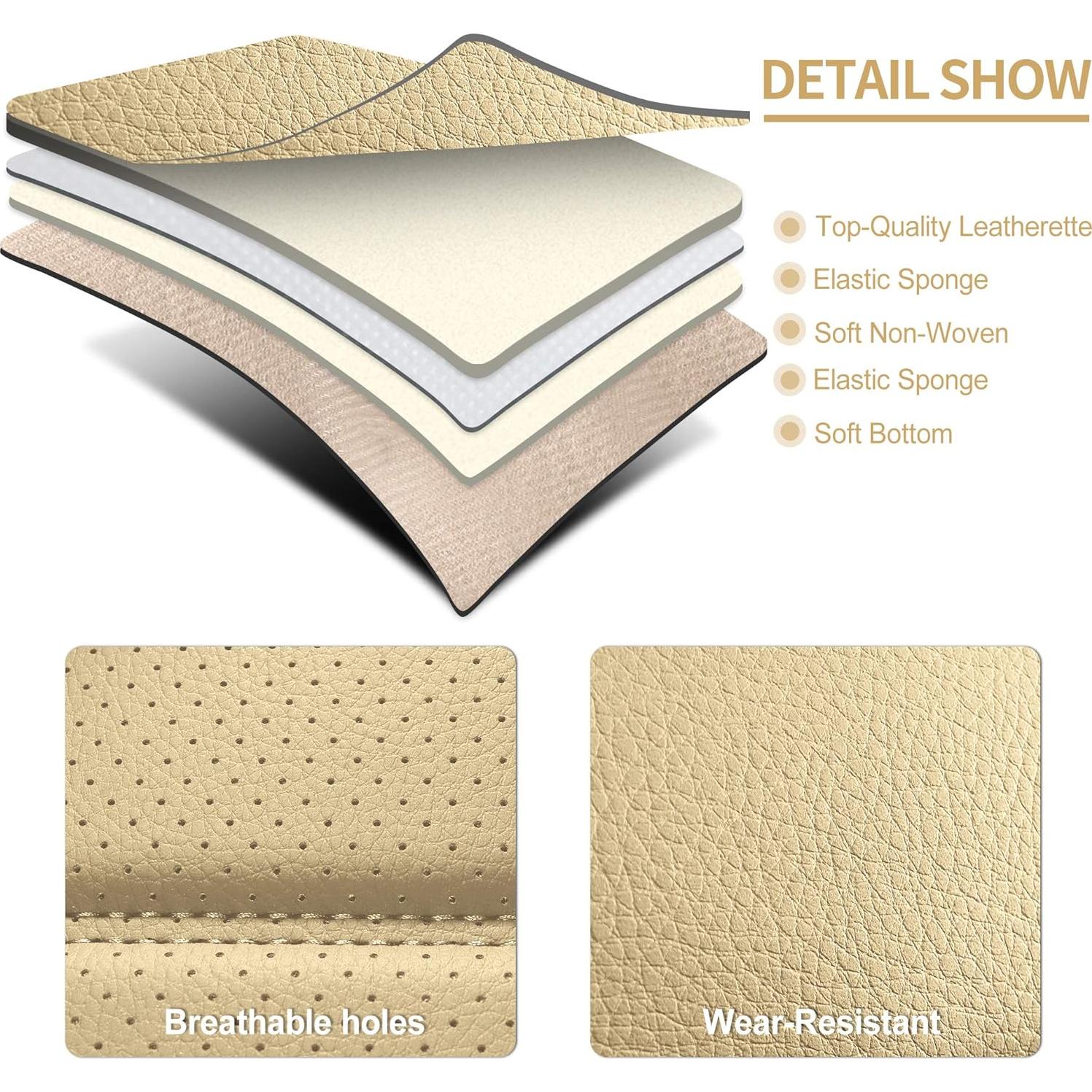 Cubiertas de Asiento de Coche AOOG Beige Universal Antideslizante