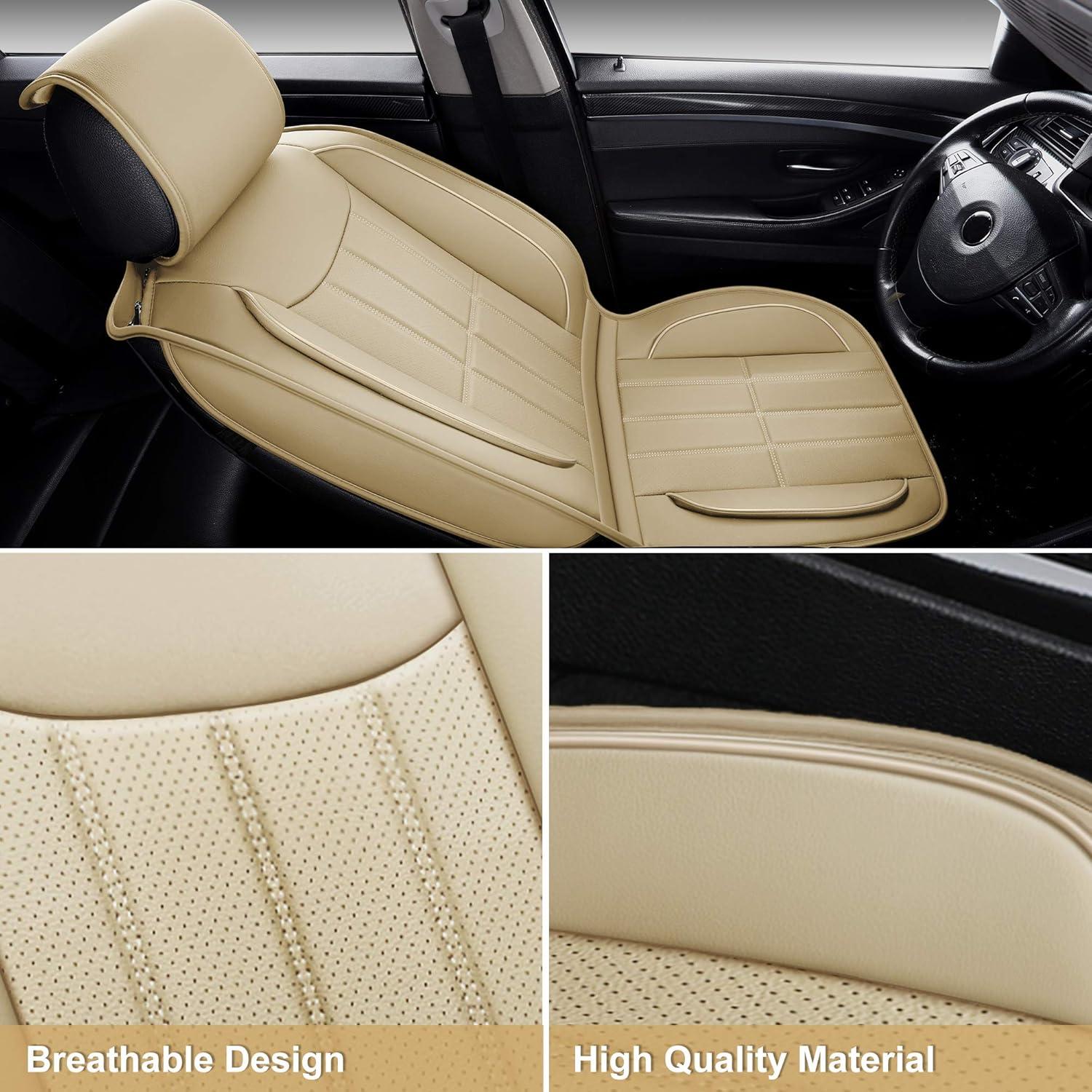 Cubiertas de Asiento de Coche AOOG Beige Universal Antideslizante