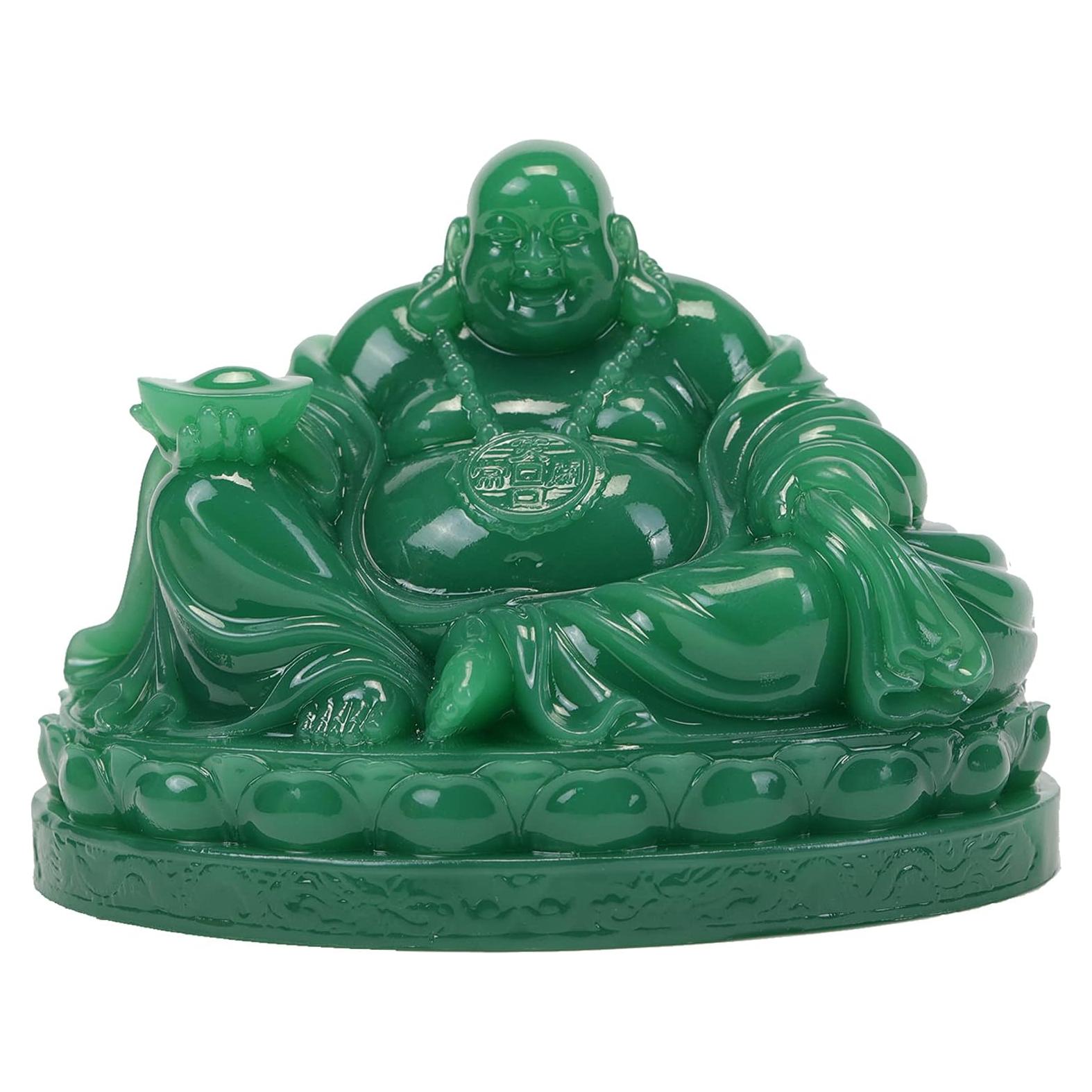 Estatua de Buda Risueño Seyee-bro 12.5x9x9 cm Verde