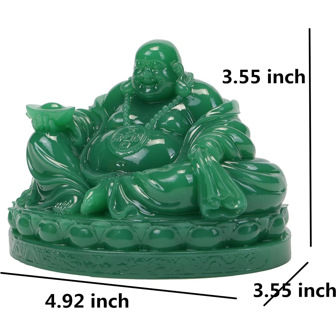 Estatua de Buda Risueño Seyee-bro 12.5x9x9 cm Verde