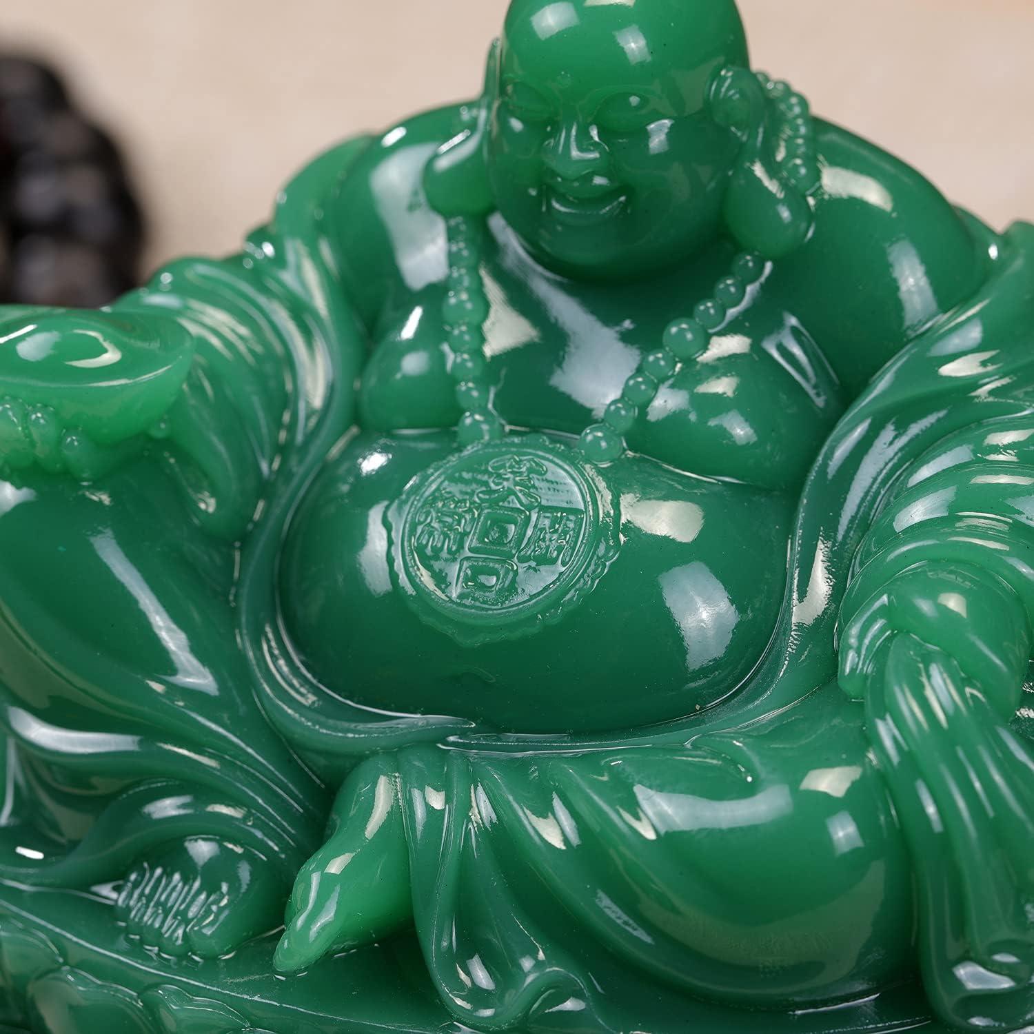 Estatua de Buda Risueño Seyee-bro 12.5x9x9 cm Verde