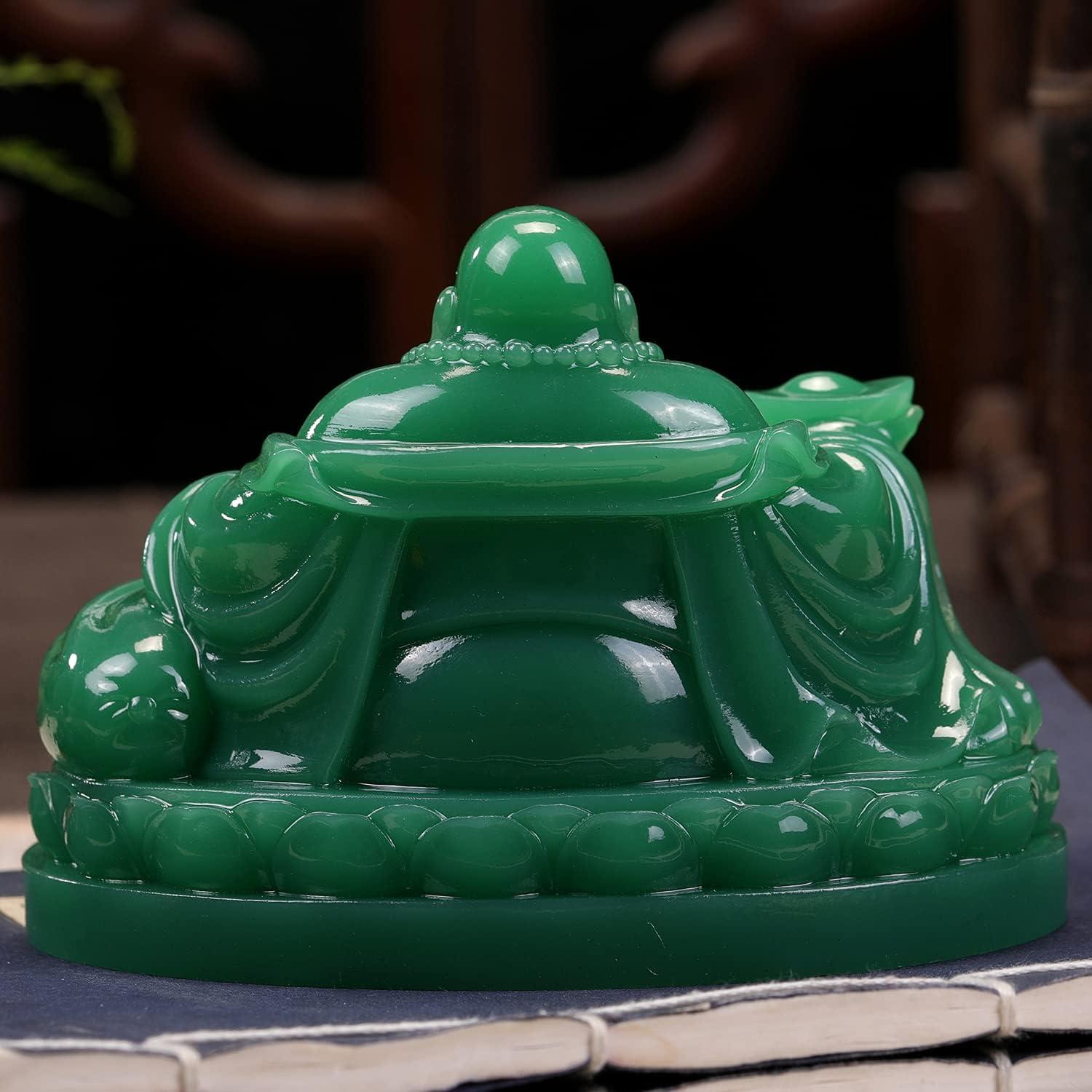Estatua de Buda Risueño Seyee-bro 12.5x9x9 cm Verde