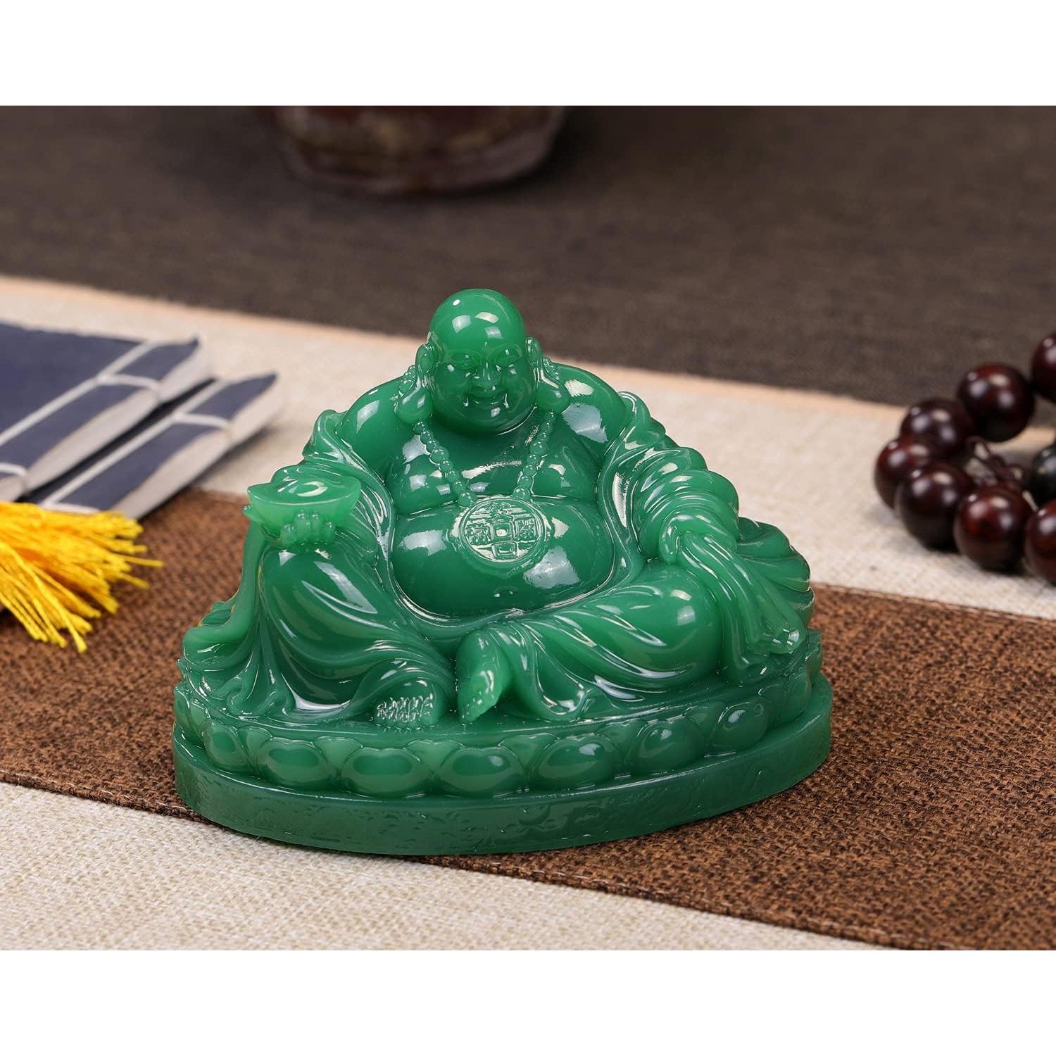 Estatua de Buda Risueño Seyee-bro 12.5x9x9 cm Verde
