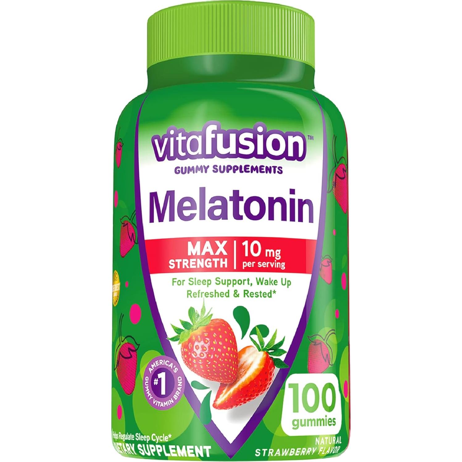 Gominolas de Melatonina Vitafusion 10 mg Sabor Fresa 100 Unidades
