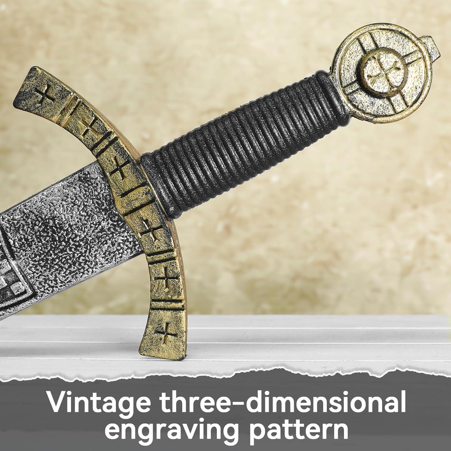 Espadas de Caballero de Plástico 2 Pcs 53cm para Disfraz