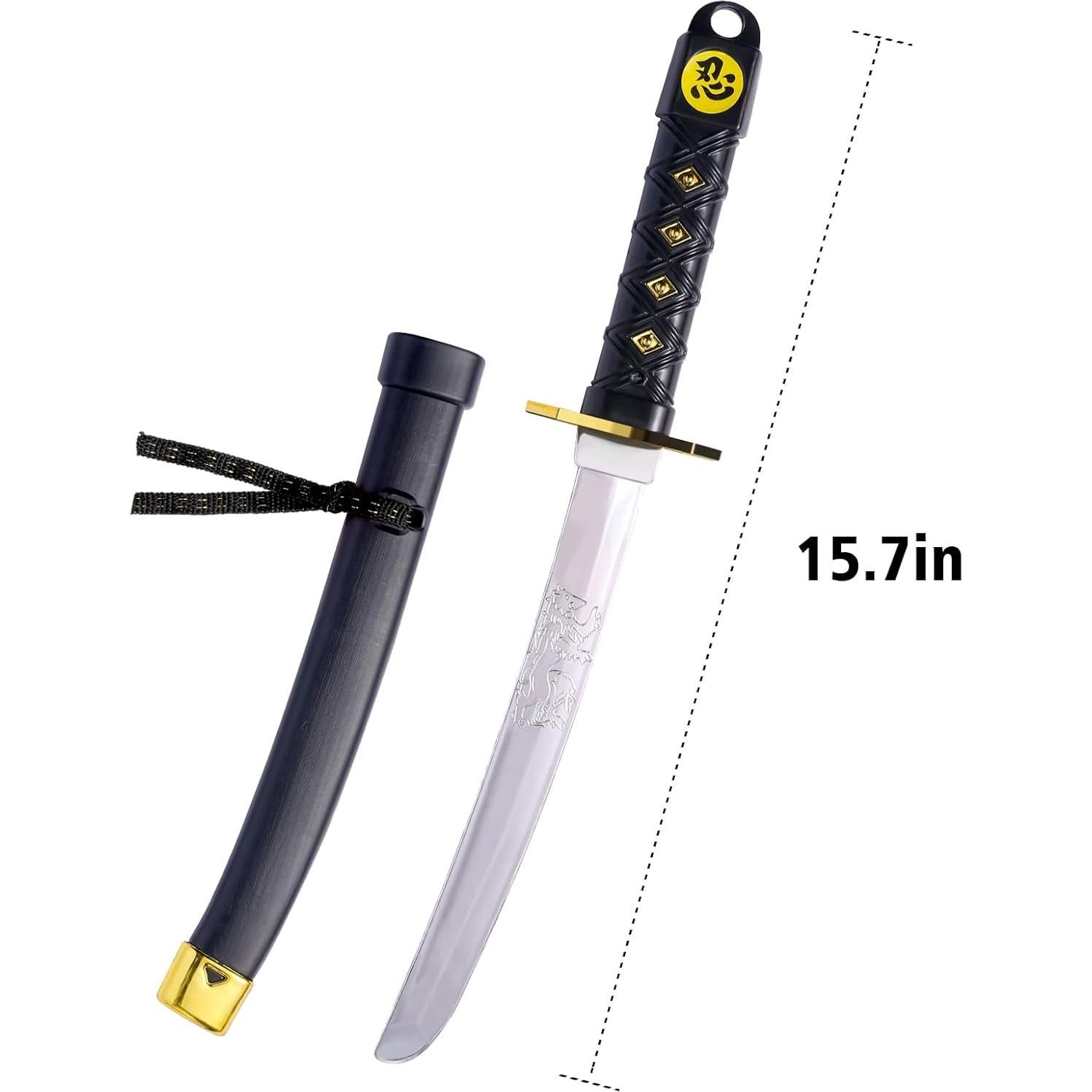 Espadas Ninja de Plástico BSADIY 42 cm - Juguete Halloween