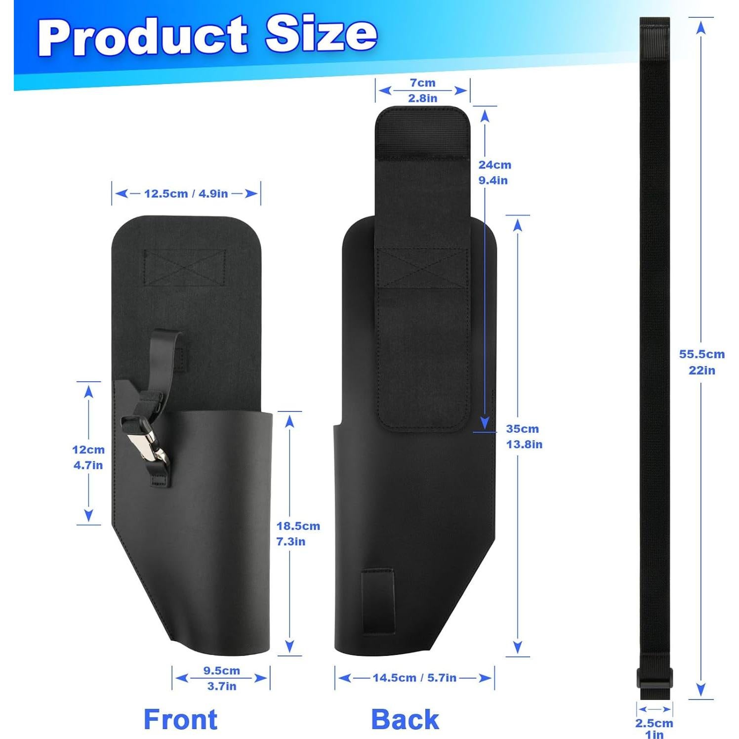 Funda de Blaster Easecos de Cuero PU Ajustable para Pierna