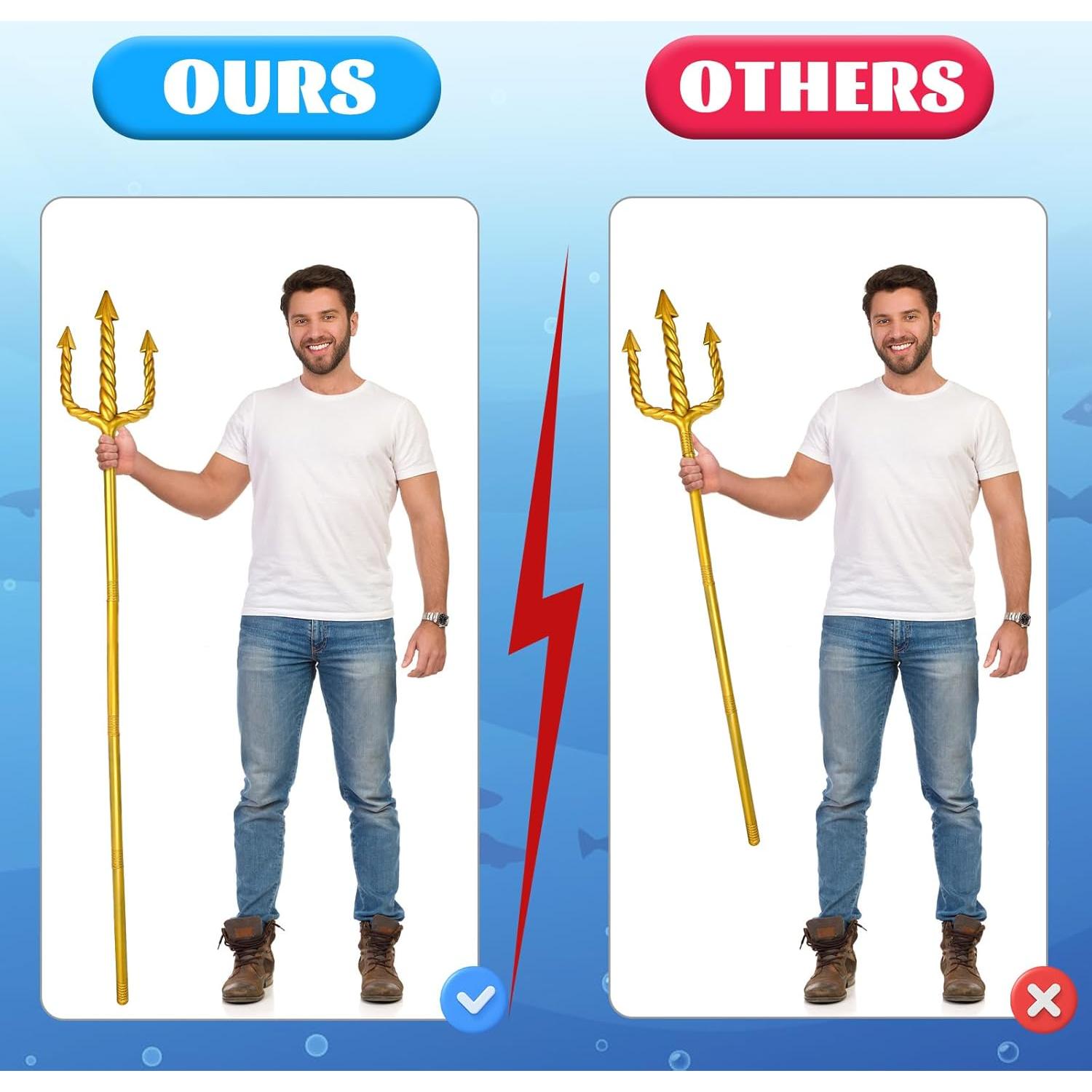 Tridente Dorado de 152.4 cm Amlisia para Disfraz de Rey Neptuno