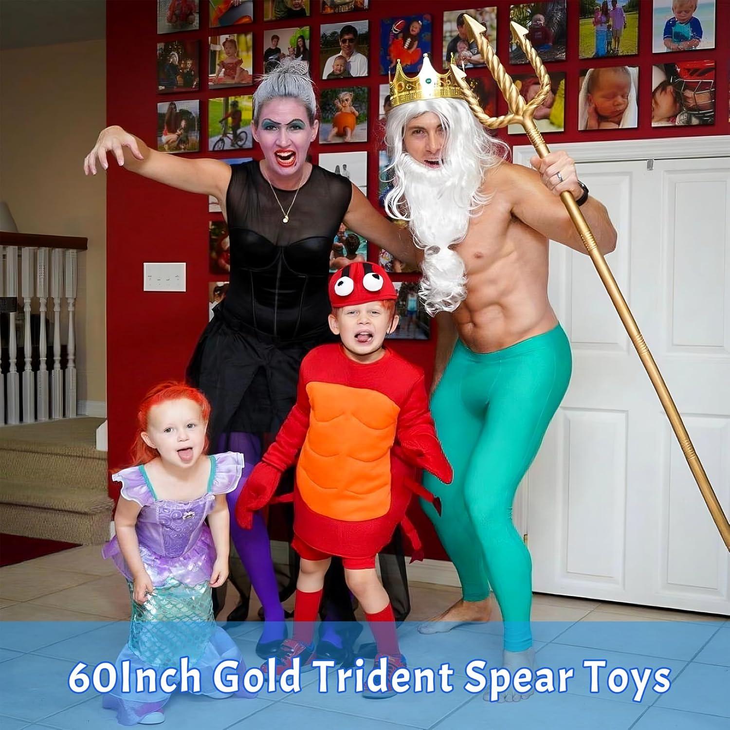 Tridente Dorado de 152.4 cm Amlisia para Disfraz de Rey Neptuno