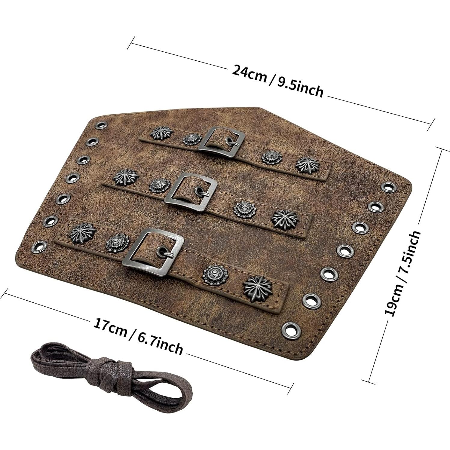 Guardas de Brazo Medievales HiiFeuer de Cuero PU Ajustables