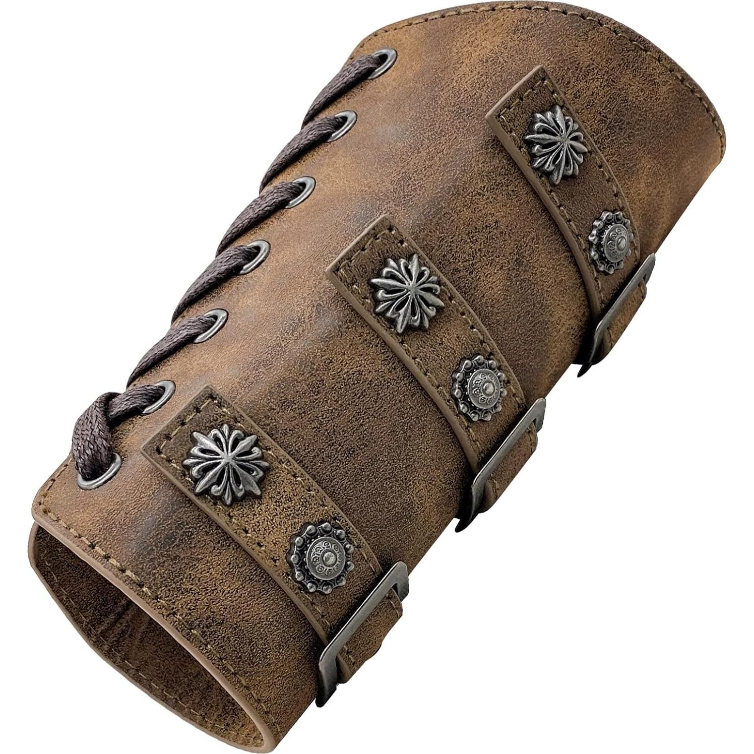 Guardas de Brazo Medievales HiiFeuer de Cuero PU Ajustables