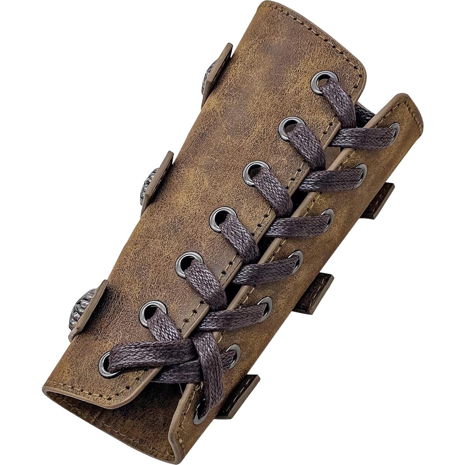 Guardas de Brazo Medievales HiiFeuer de Cuero PU Ajustables