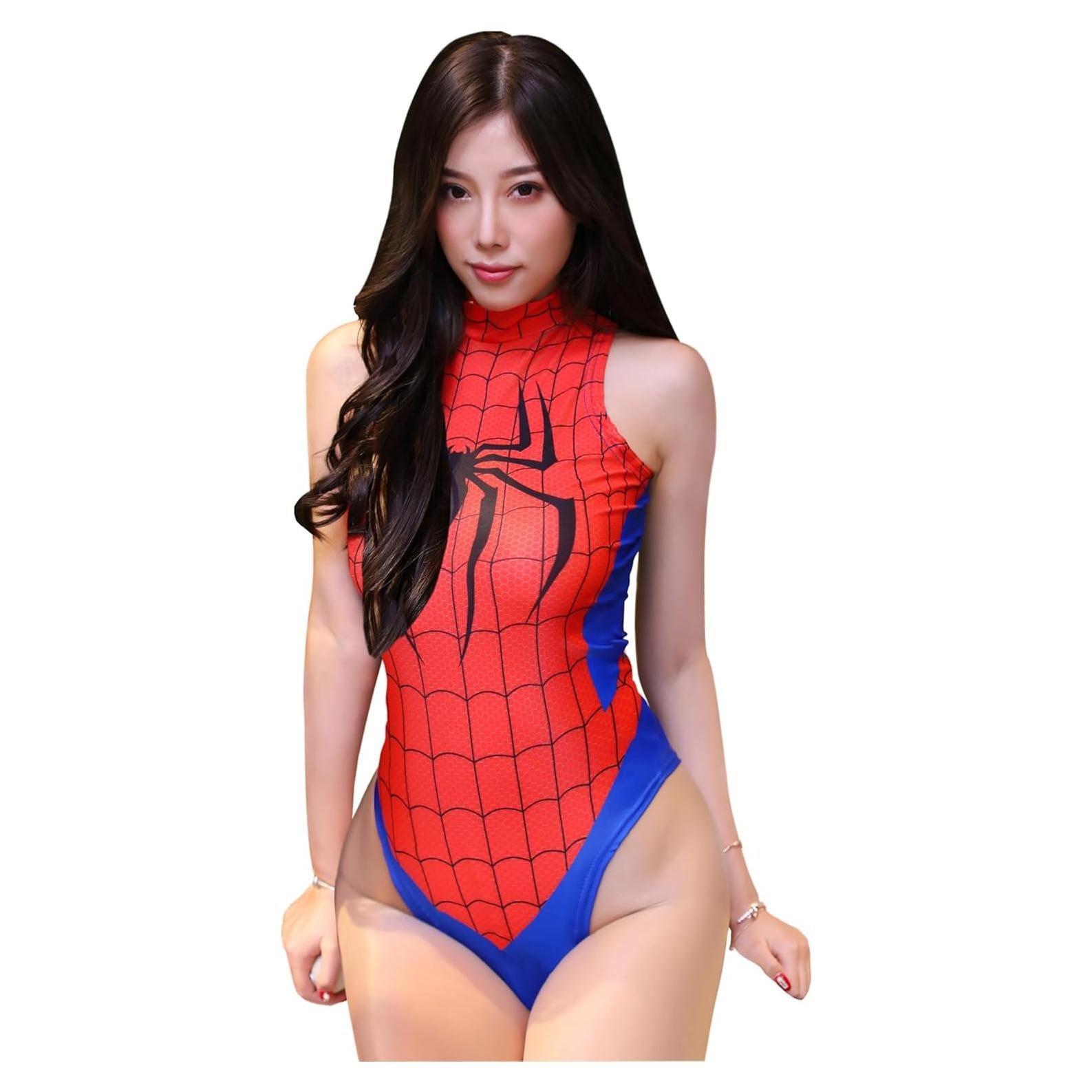 Traje de Baño de Una Pieza Superhéroe Mujer Talla Libre Rojo