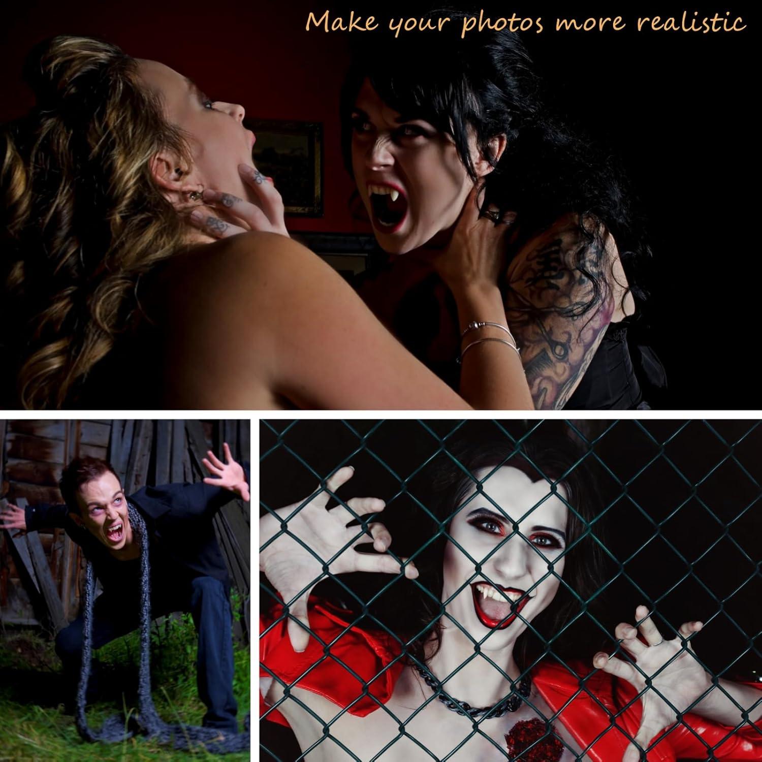 12 Pares de Colmillos de Vampiro Tavery para Cosplay y Halloween