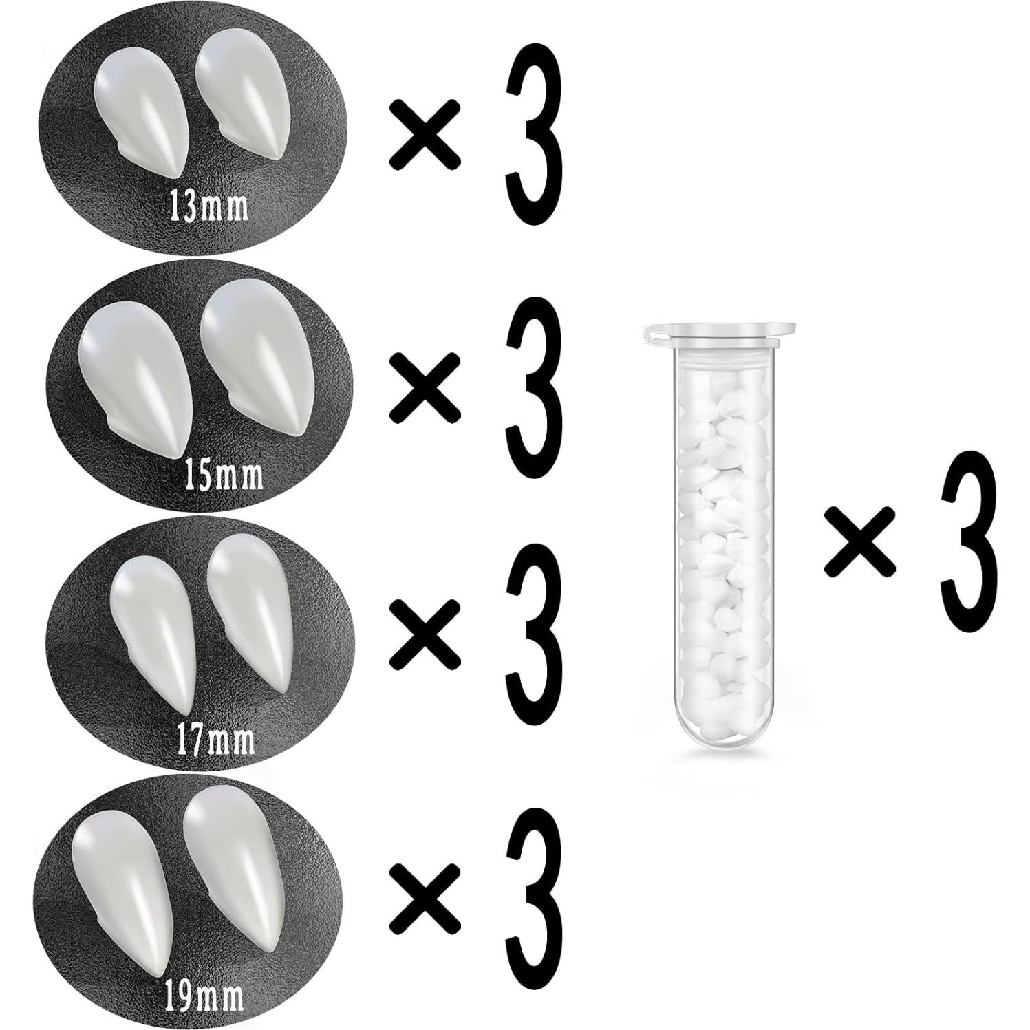 12 Pares de Colmillos de Vampiro Tavery para Cosplay y Halloween