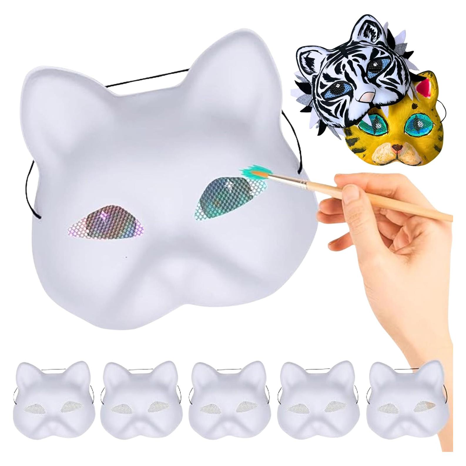 5 Máscaras de Gato Therian Liokoon - Base Plástica para DIY