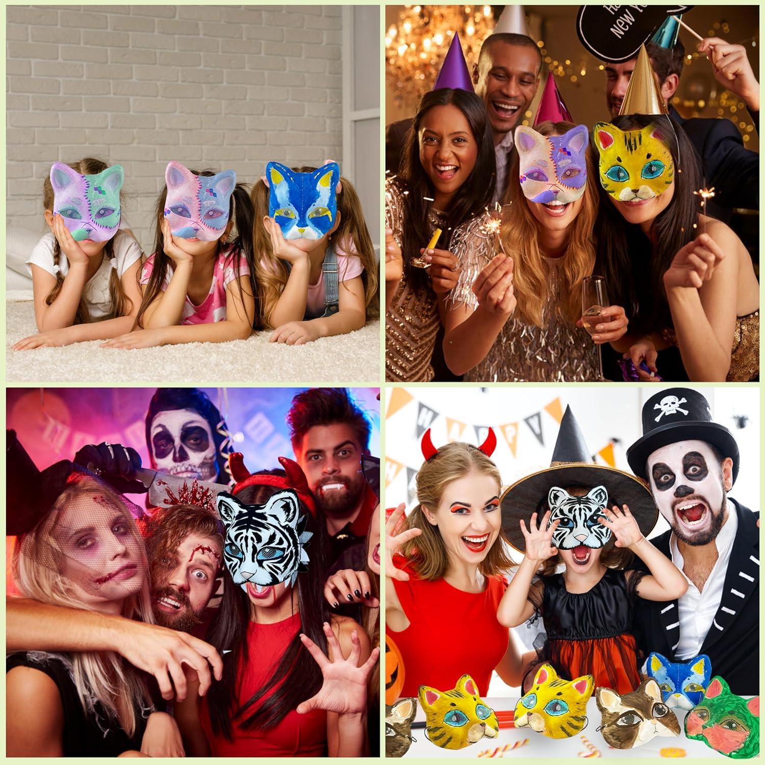 5 Máscaras de Gato Therian Liokoon - Base Plástica para DIY