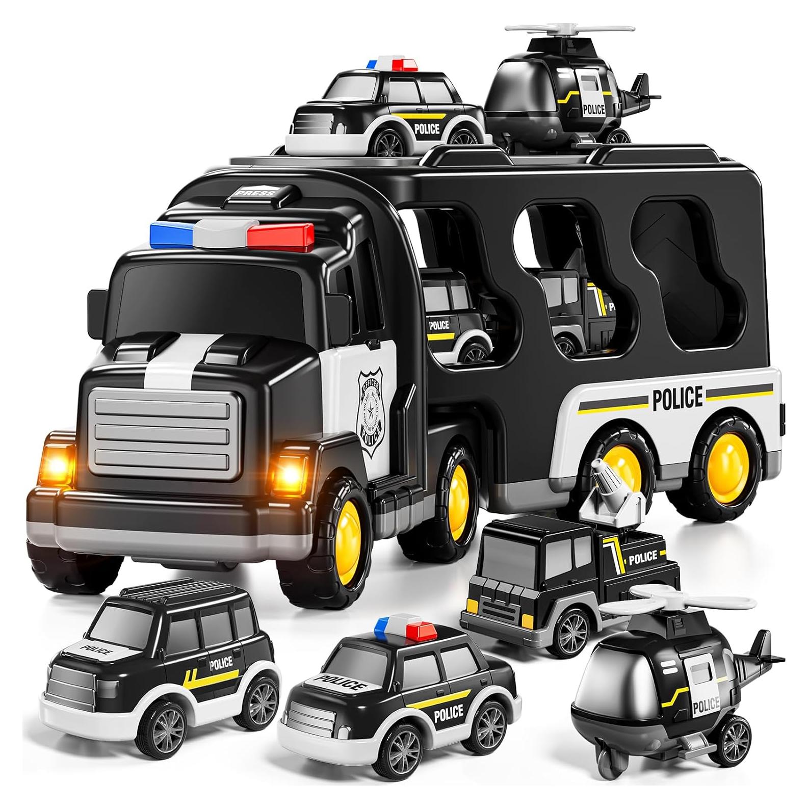 Juguete Camión de Policía JUKUDAHU 5 en 1 con 4 Vehículos