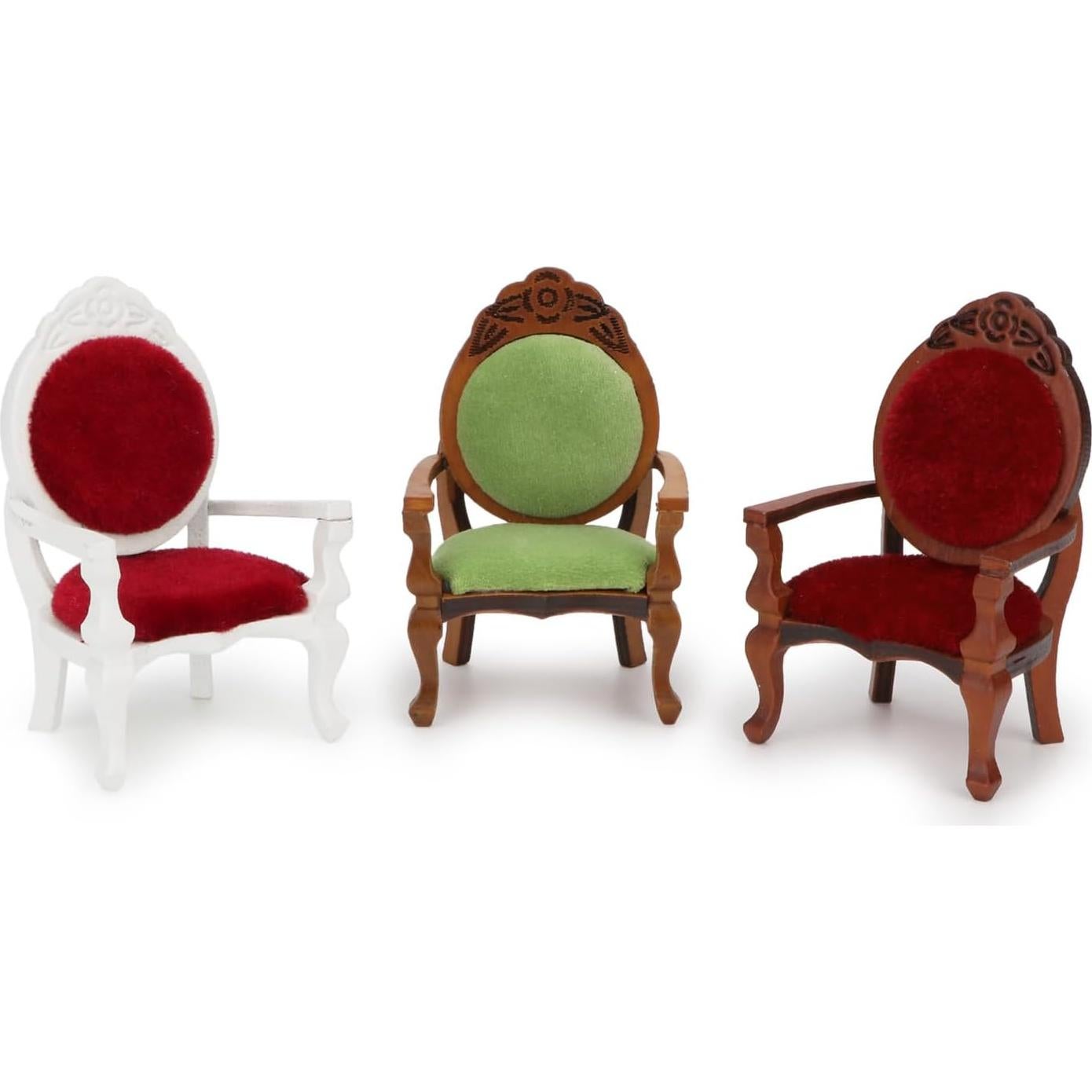 Sillas Miniatura Vintage Cutemini 1:12 Madera 2 Unidades