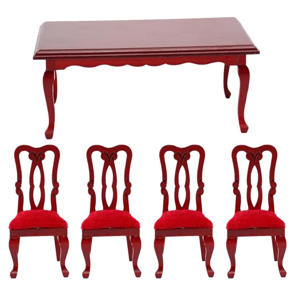 Juego de Muebles Miniatura de Madera Toddmomy Mesa y Sillas