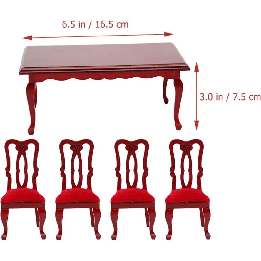 Juego de Muebles Miniatura de Madera Toddmomy Mesa y Sillas