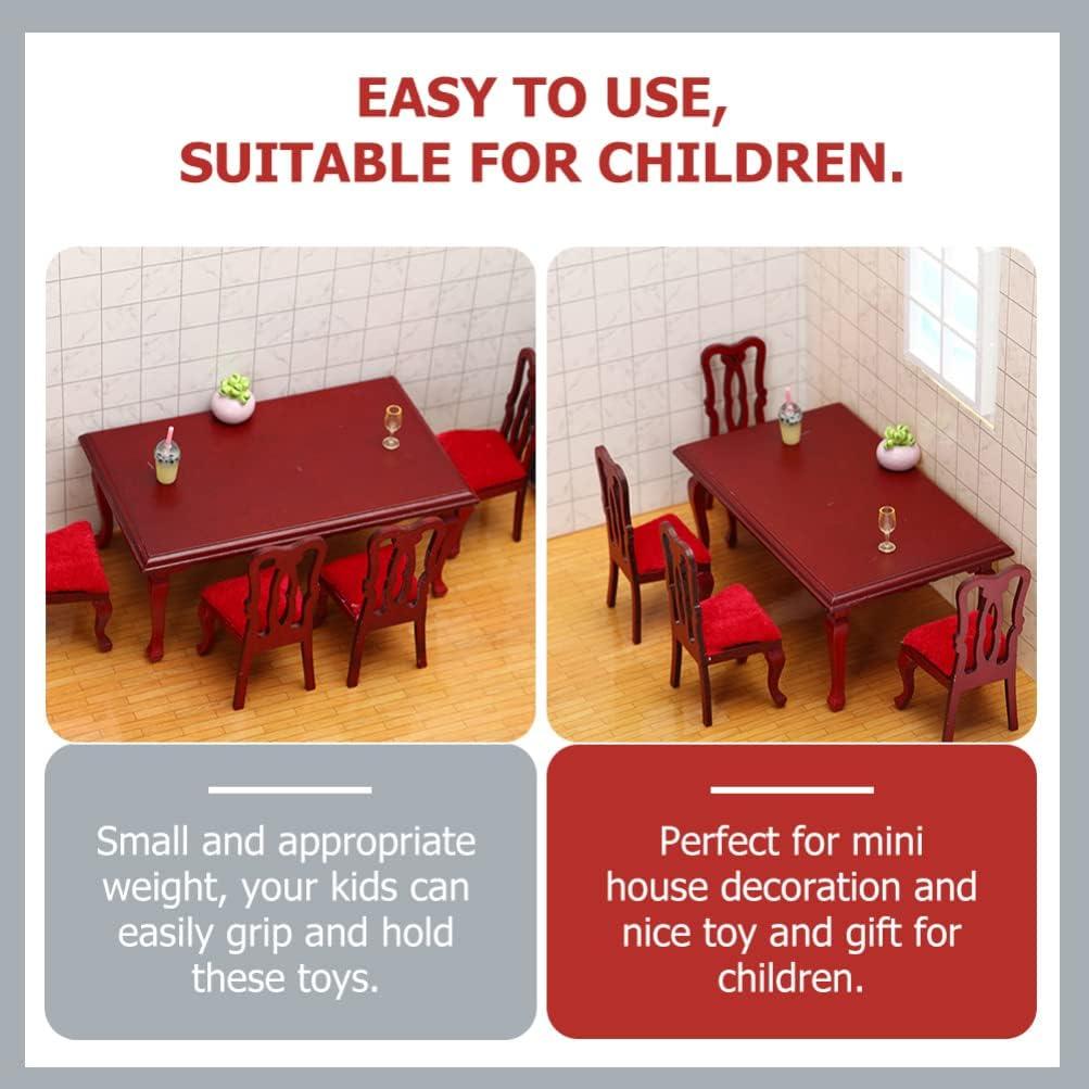Juego de Muebles Miniatura de Madera Toddmomy Mesa y Sillas
