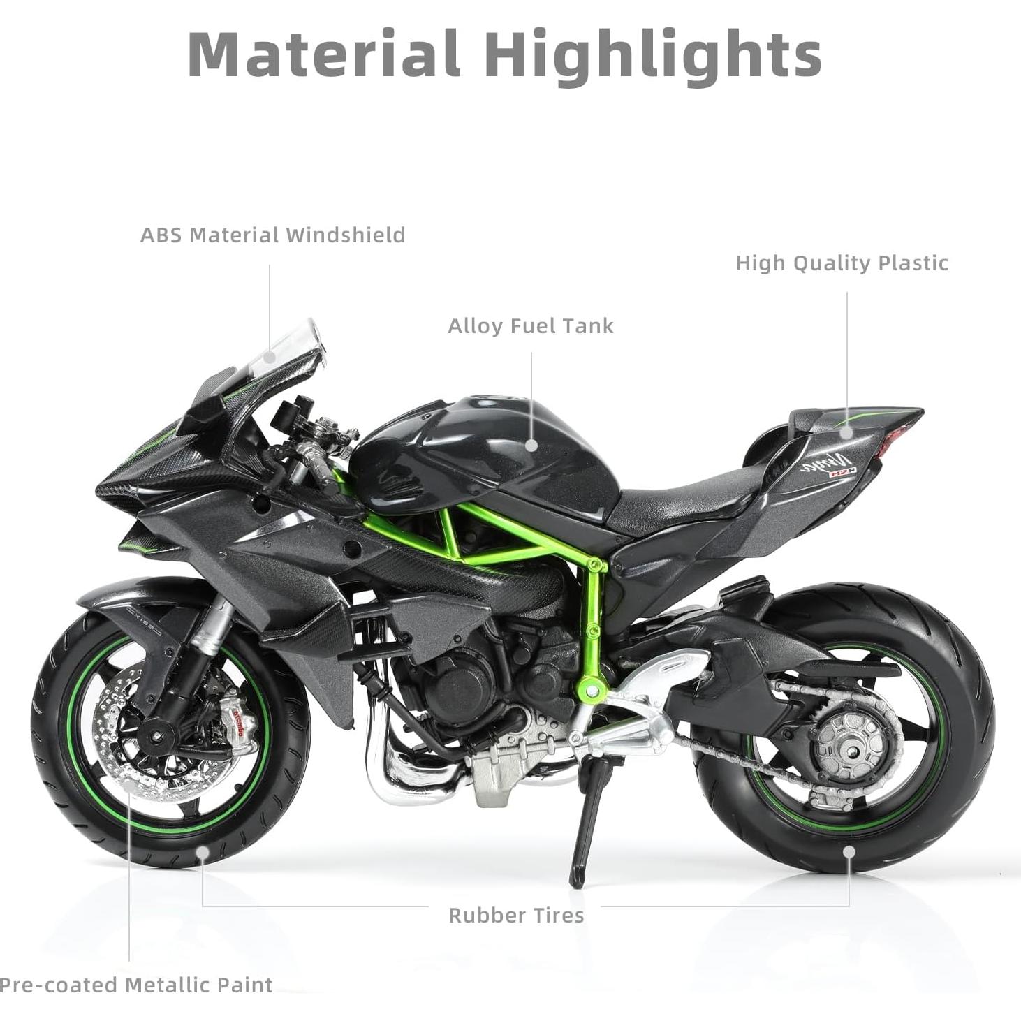 Modelo de Motocicleta Risopen Ninja H2R 1:12 Negro