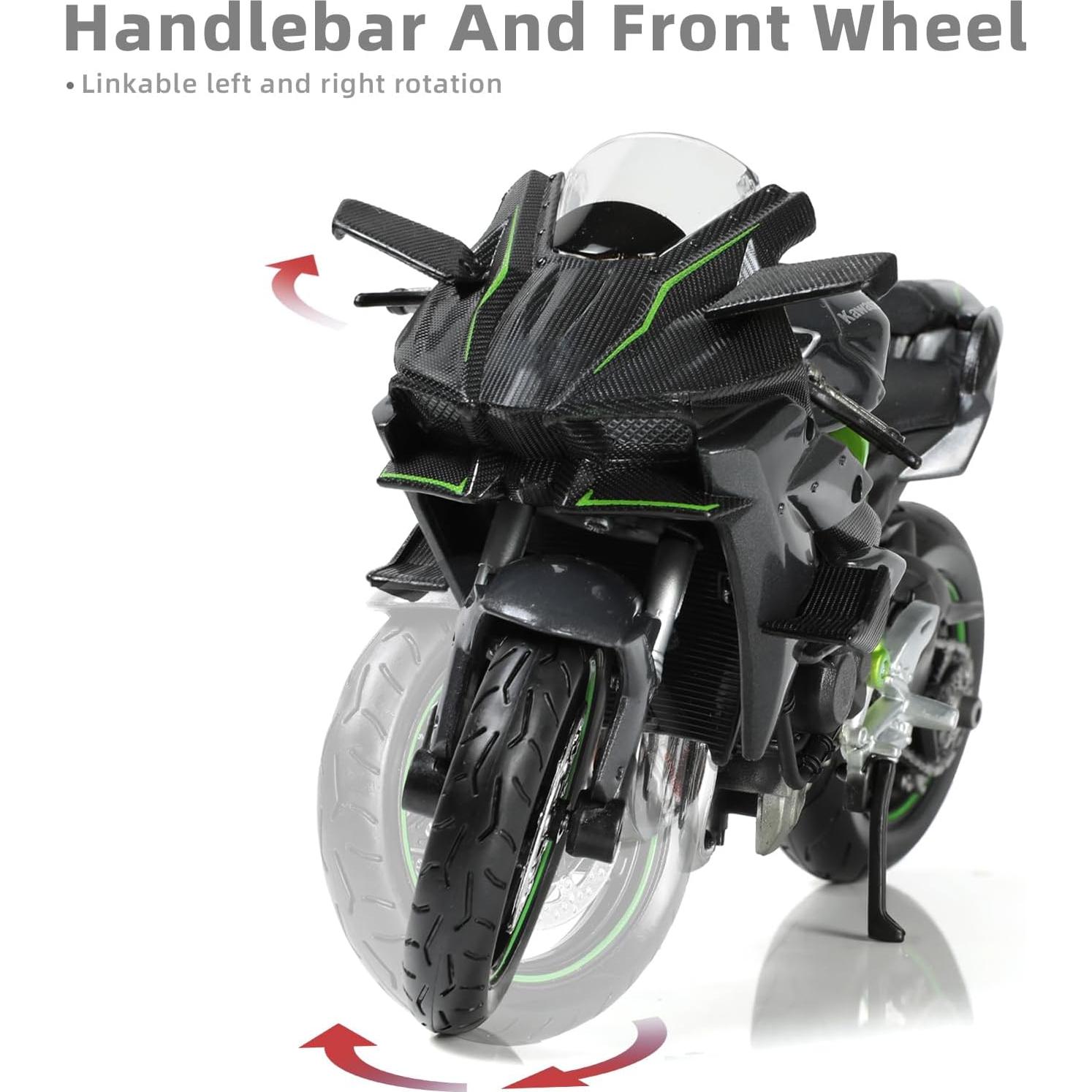 Modelo de Motocicleta Risopen Ninja H2R 1:12 Negro