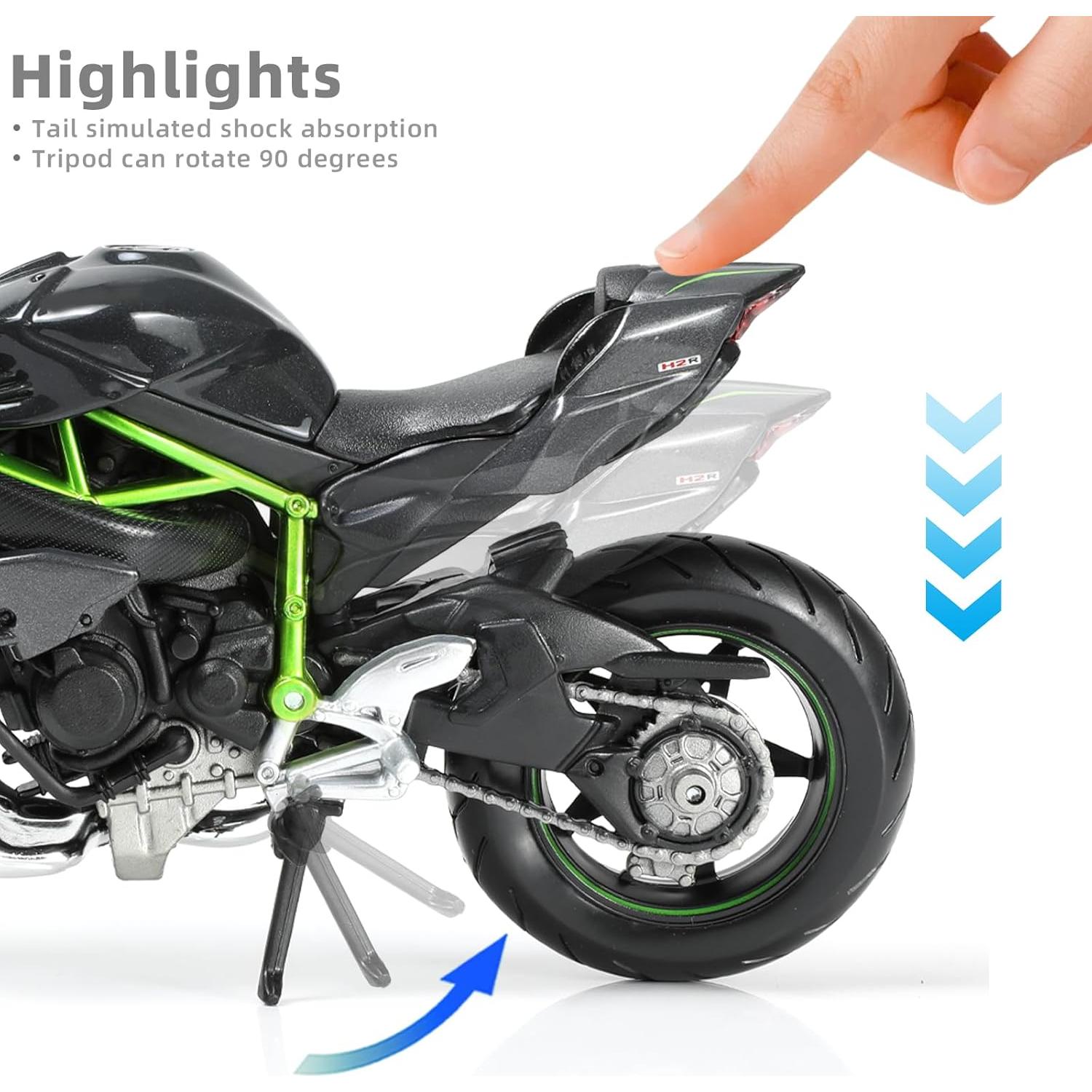 Modelo de Motocicleta Risopen Ninja H2R 1:12 Negro