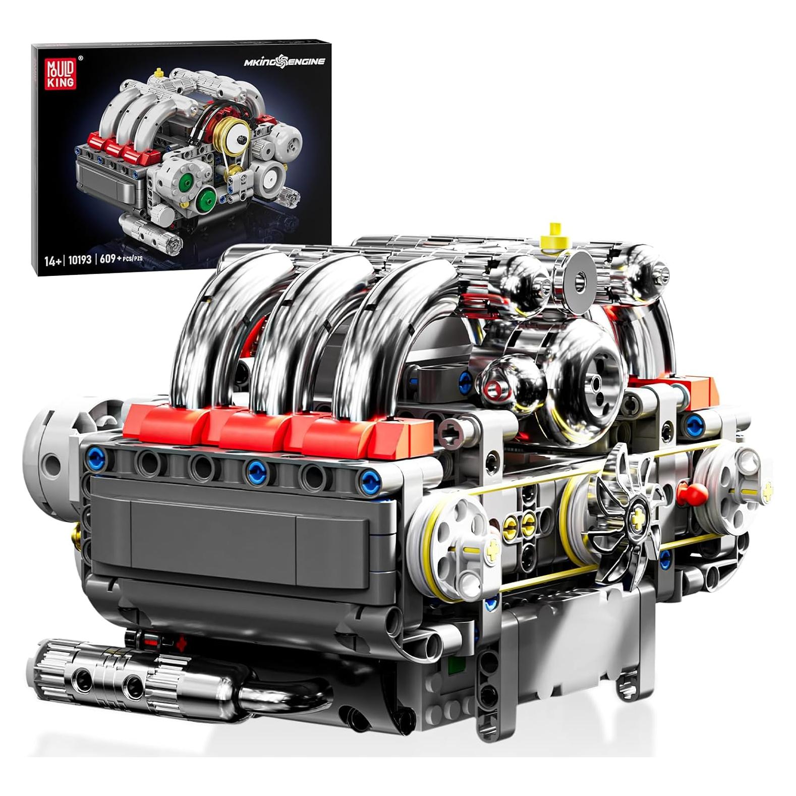 Kit de Modelo de Motor V8 Mould King 10193 609 Piezas