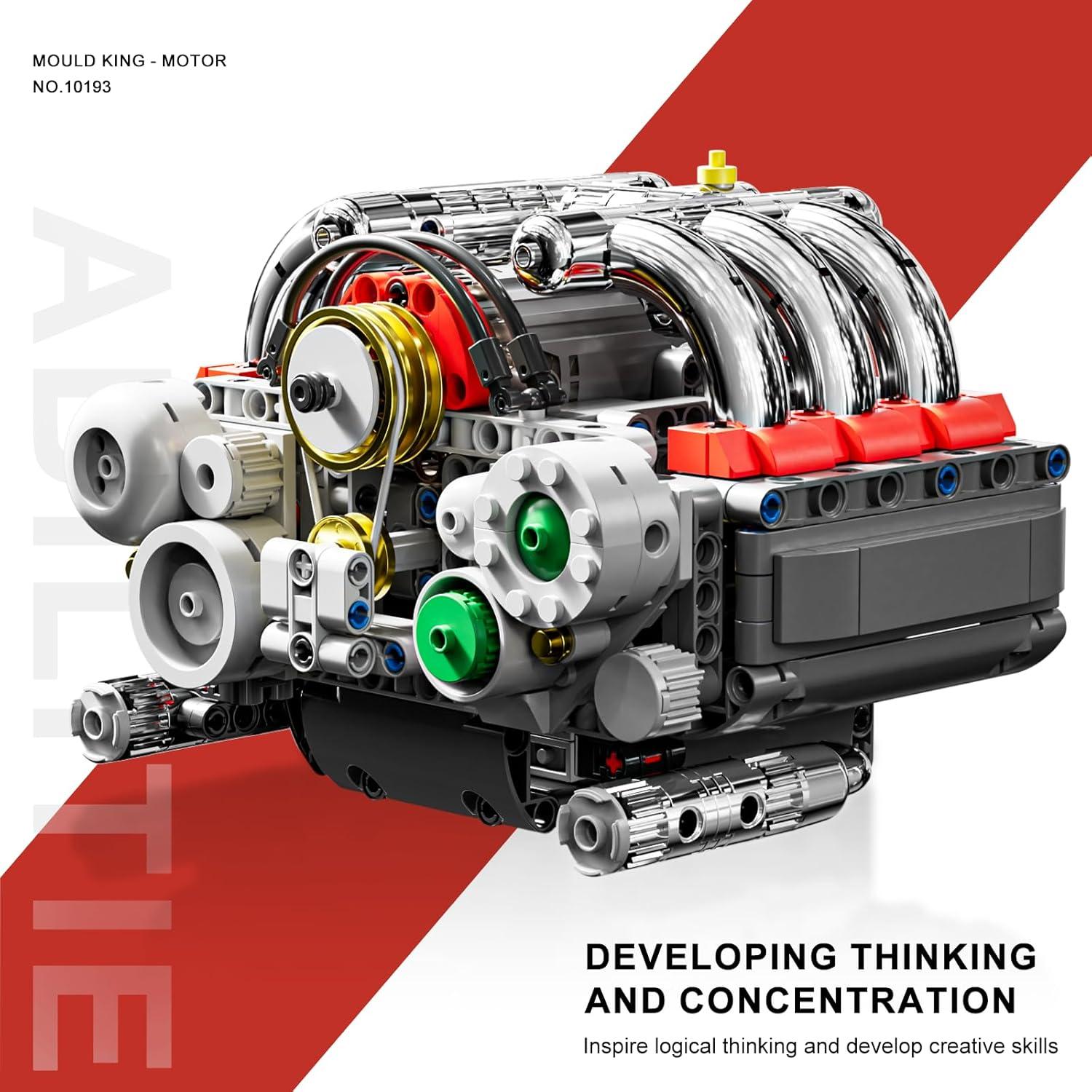 Kit de Modelo de Motor V8 Mould King 10193 609 Piezas