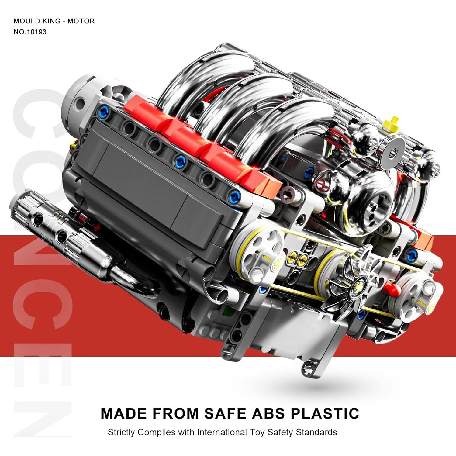 Kit de Modelo de Motor V8 Mould King 10193 609 Piezas