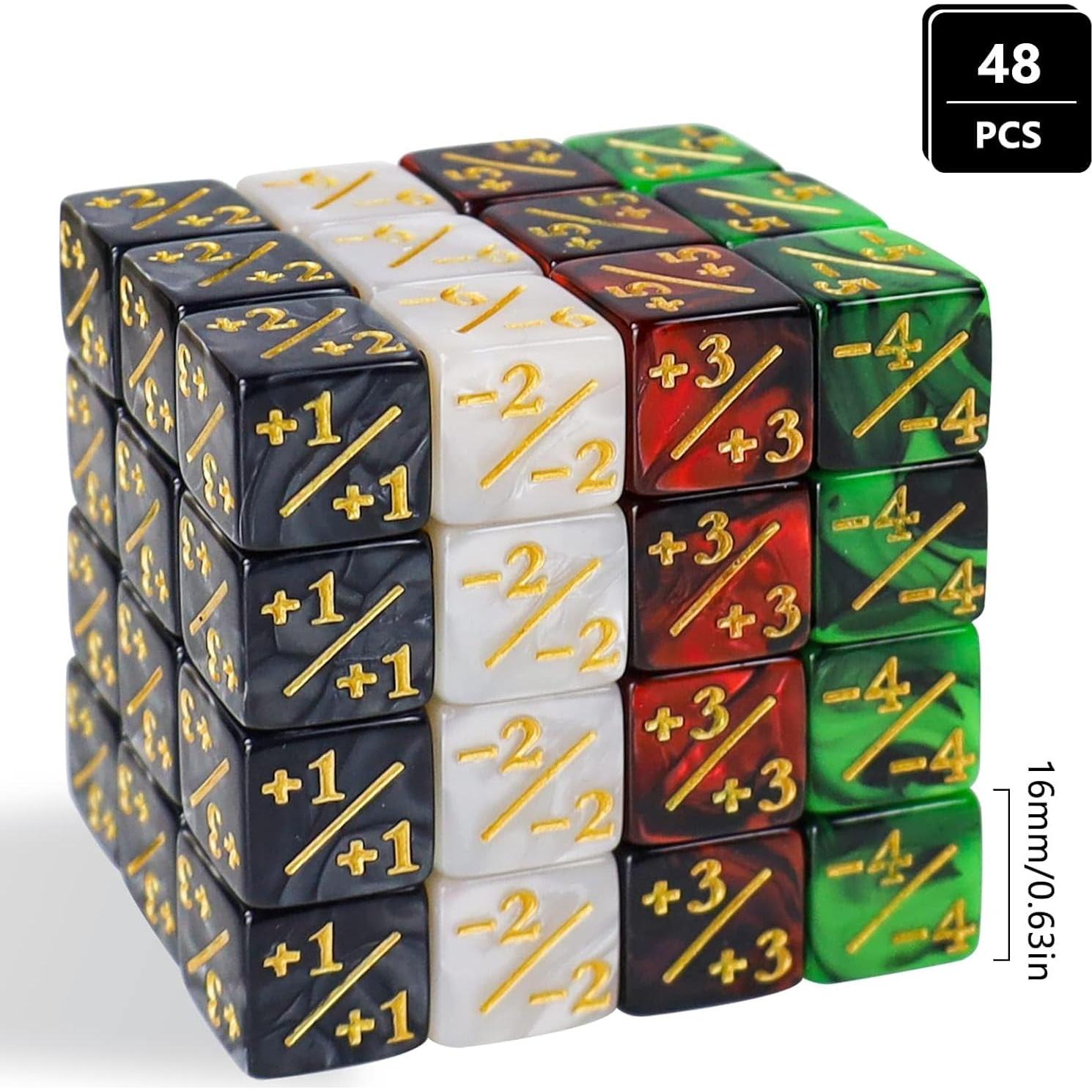 48 Dados de Contadores MTG CUUKSHKN, Acrílico, 16mm, 4 Colores