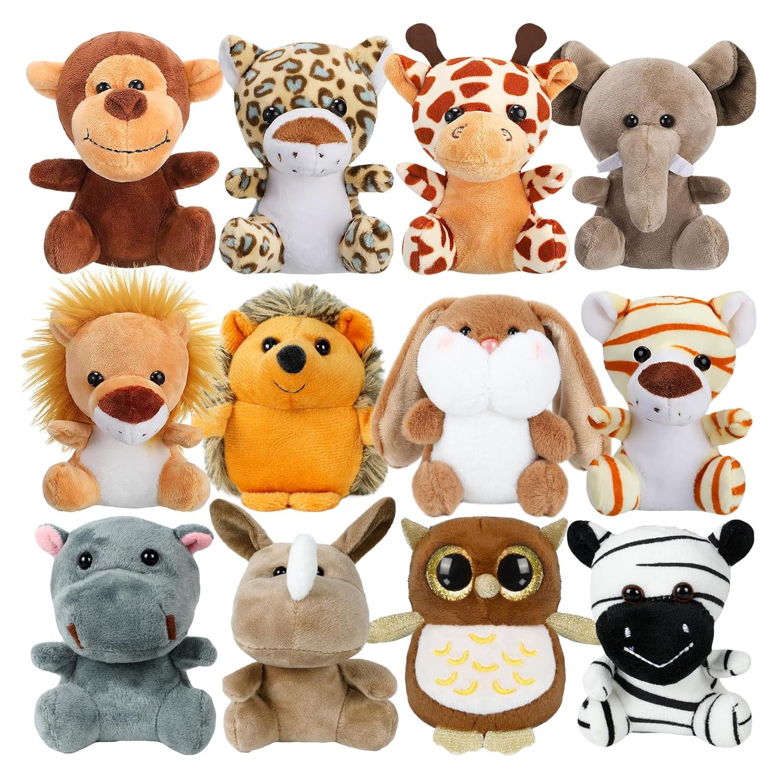 Conjunto de 12 Mini Animales de Peluche Arrozon 10 cm