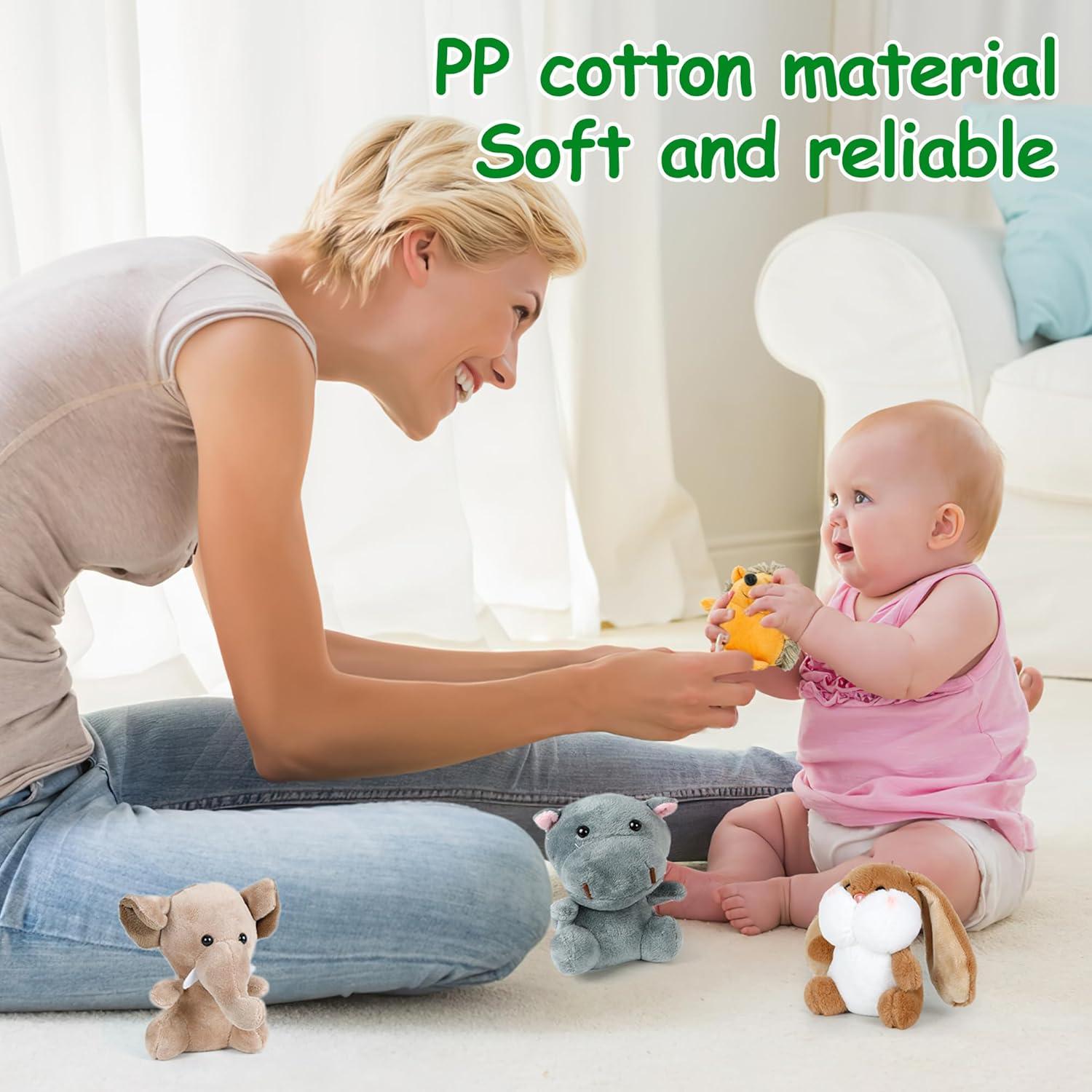 Conjunto de 12 Mini Animales de Peluche Arrozon 10 cm