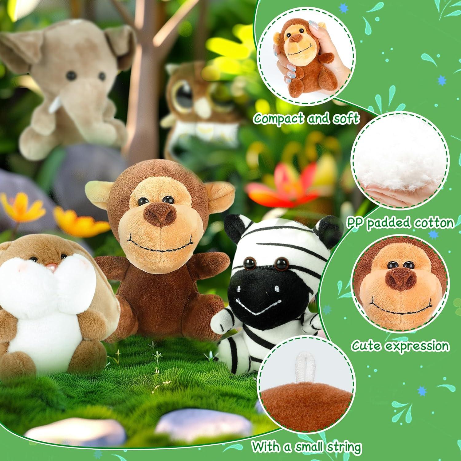 Conjunto de 12 Mini Animales de Peluche Arrozon 10 cm