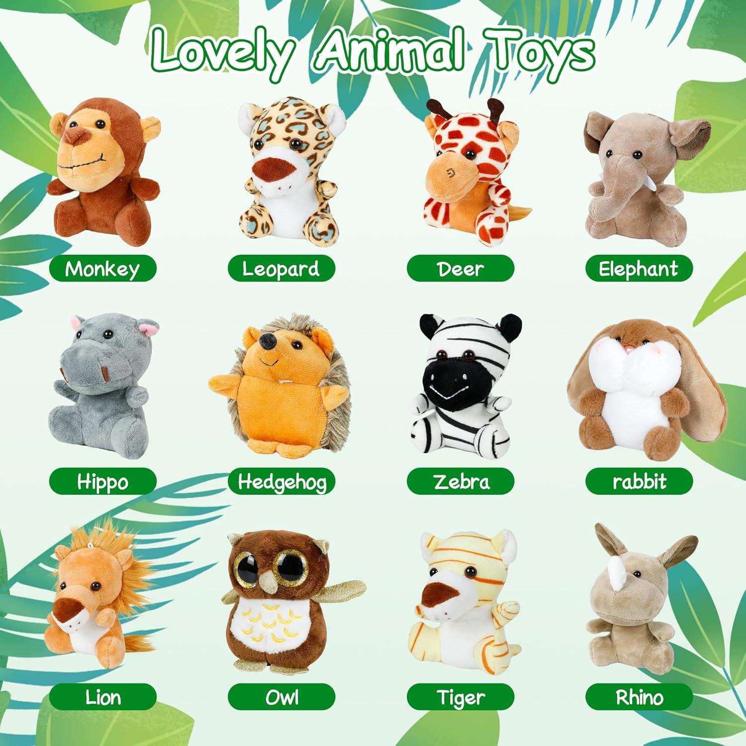 Conjunto de 12 Mini Animales de Peluche Arrozon 10 cm