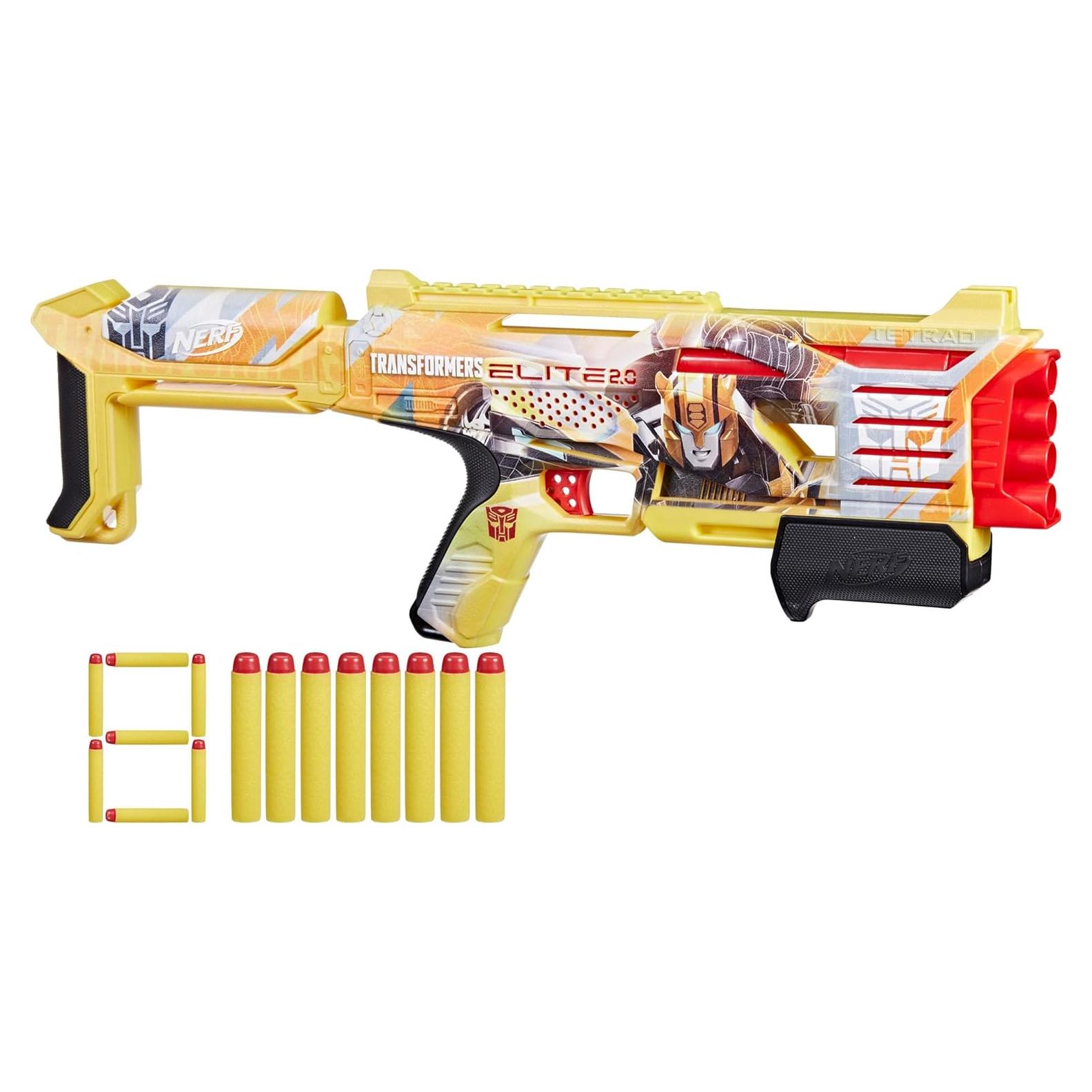 Blaster Nerf Transformers Bumblebee con 8 Dardos Elite