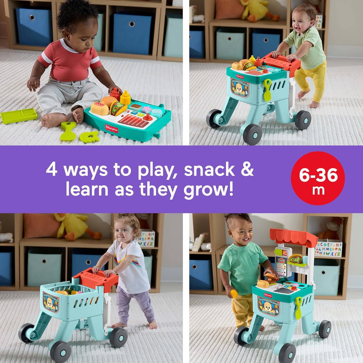 Andador Juguete de Aprendizaje Fisher-Price Carrito Snacks 4 en 1