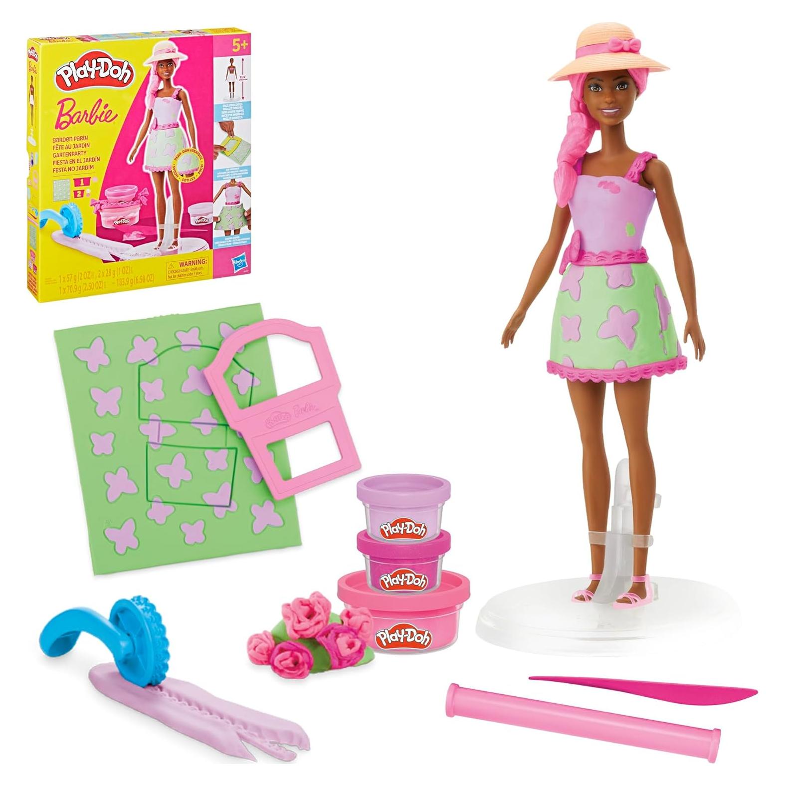 Muñeca Barbie Fiesta en el Jardín Play-Doh con Accesorios
