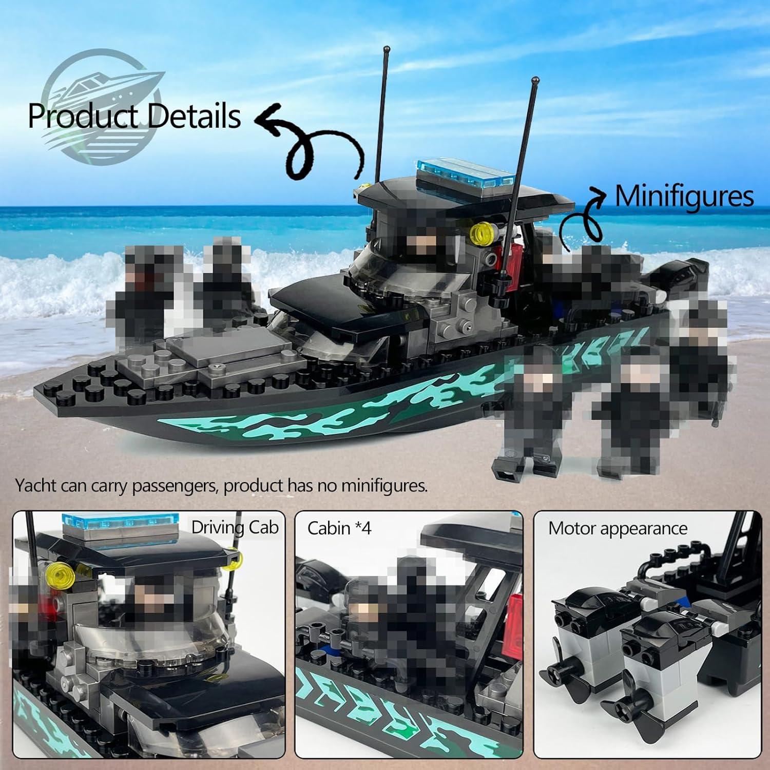 Conjunto de Bloques de Construcción Barco Rápido JQARCH 93PCS