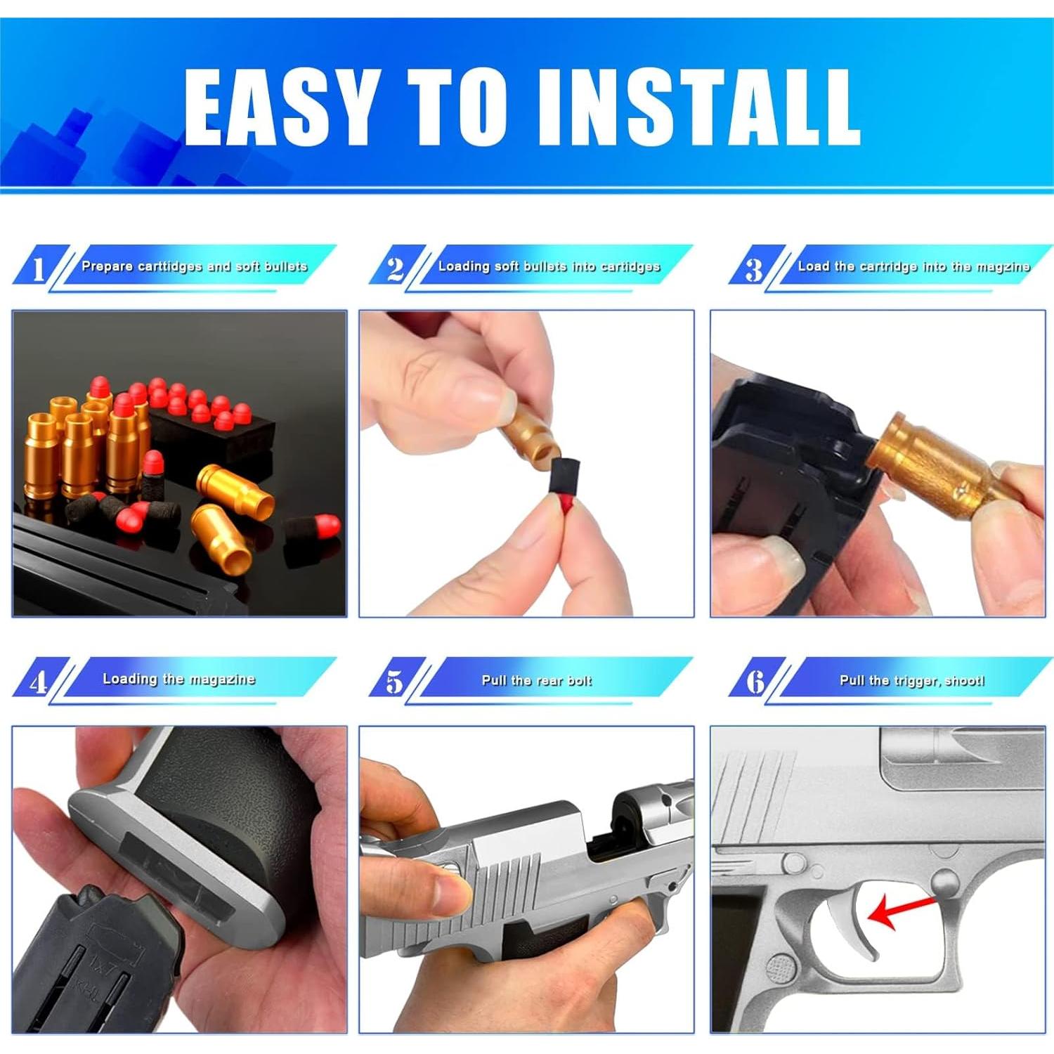 Pistola de Juguete LBDREXZ con Balas Suaves y Cargadores